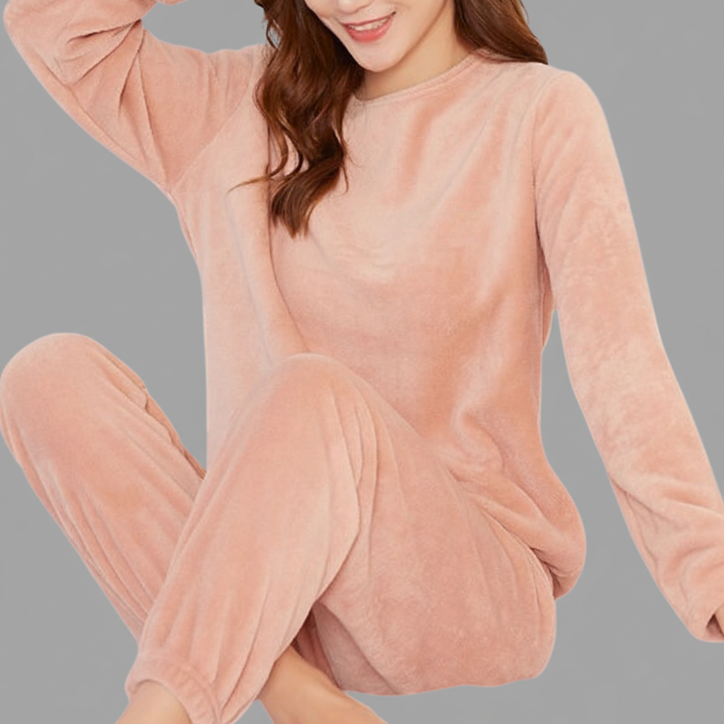 Norielle sametové pyžamo top a kalhoty růžová