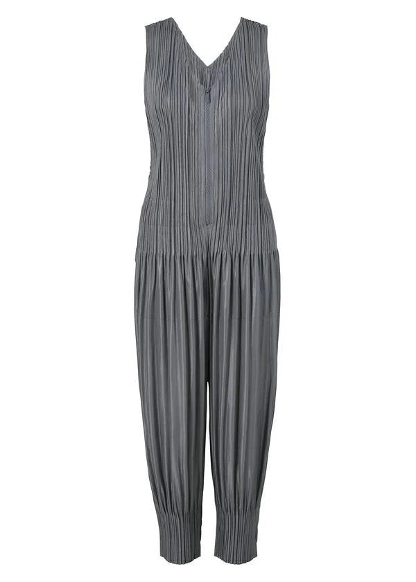 Issey Miyake Fluffy Basics plisovaný overal světle šedá