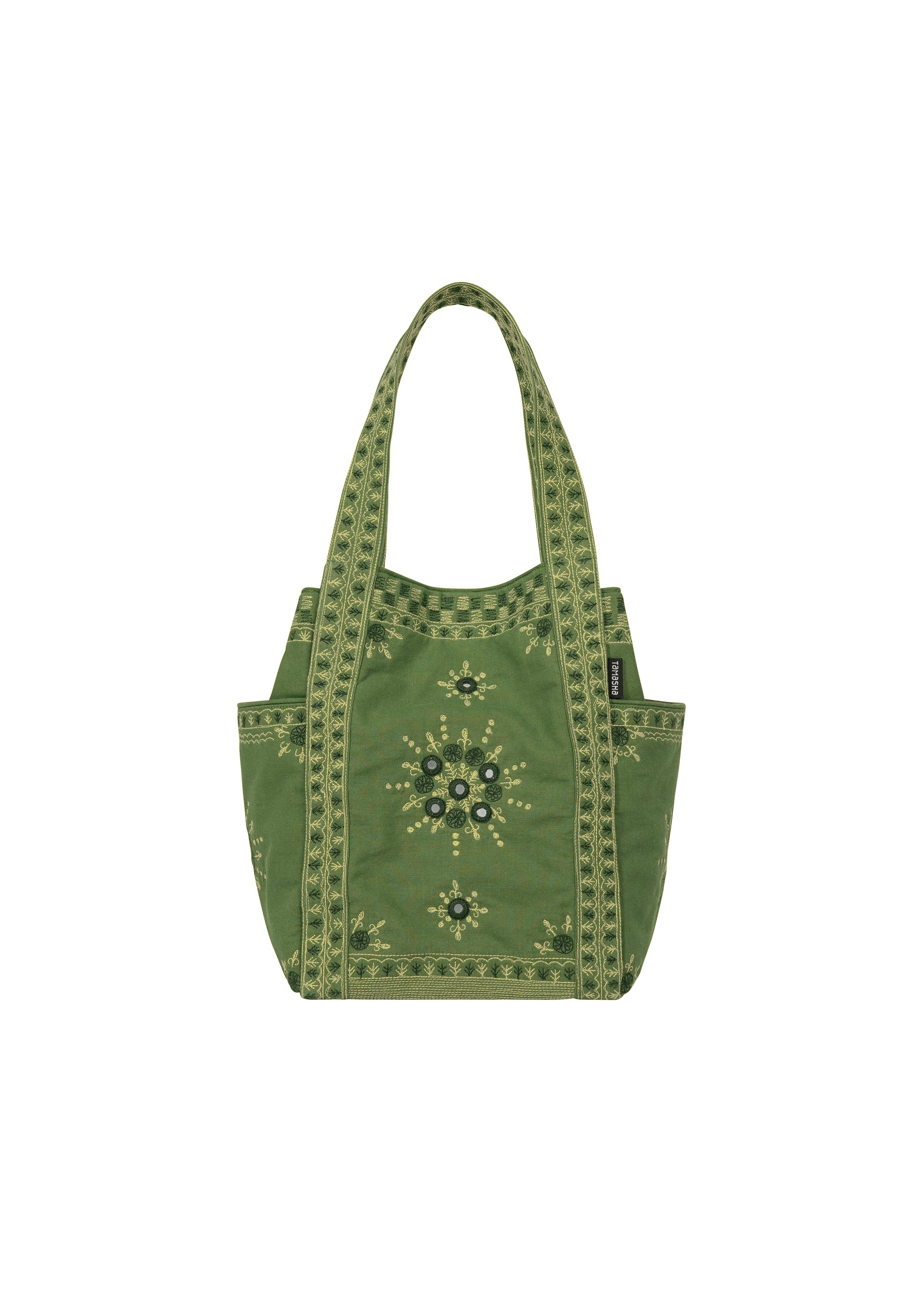 Issey Miyake HaaT Dazzle Mirror Box tote černá vyšívaná