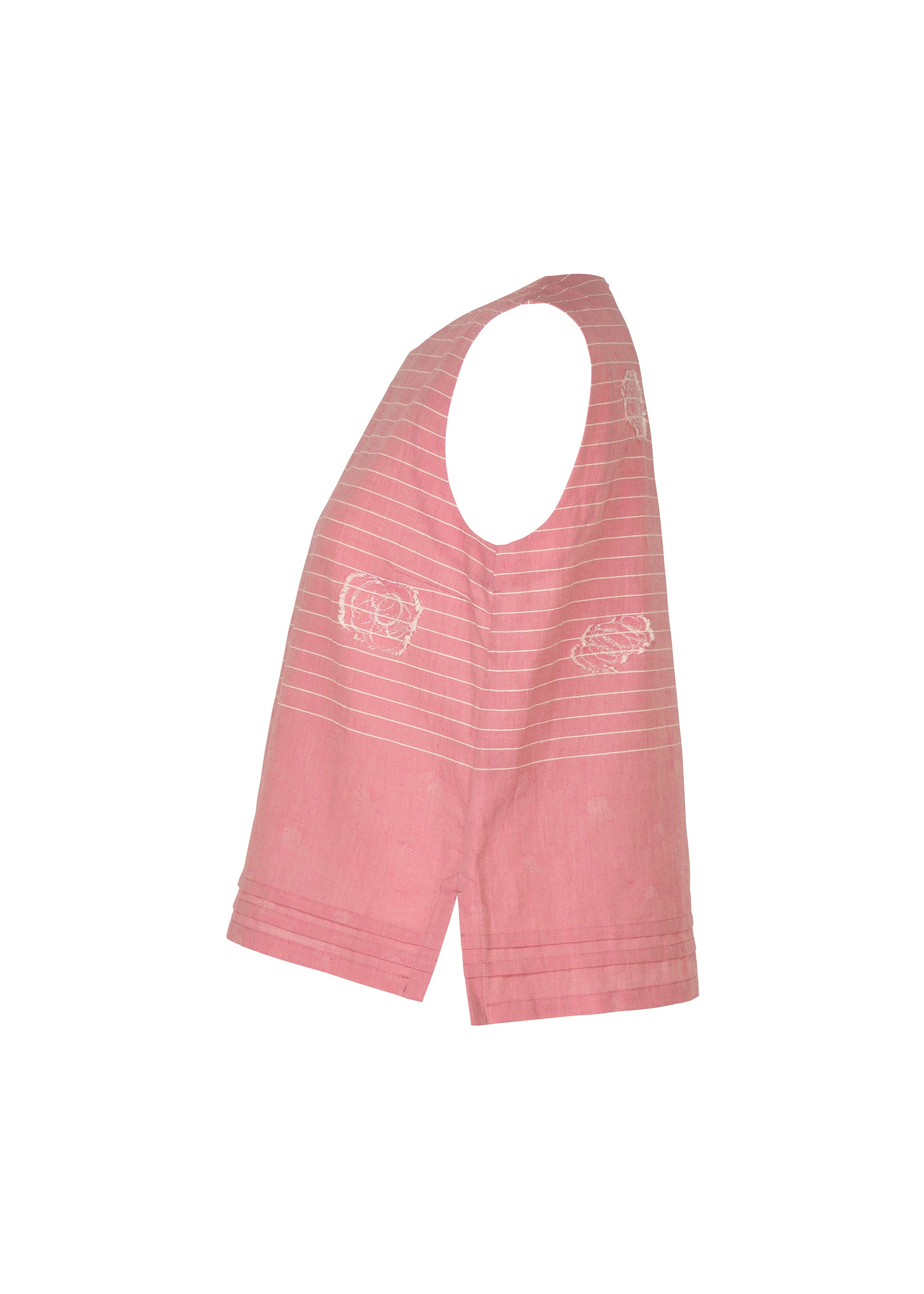 Issey Miyake One Stroke Draw tílko růžové žakárové