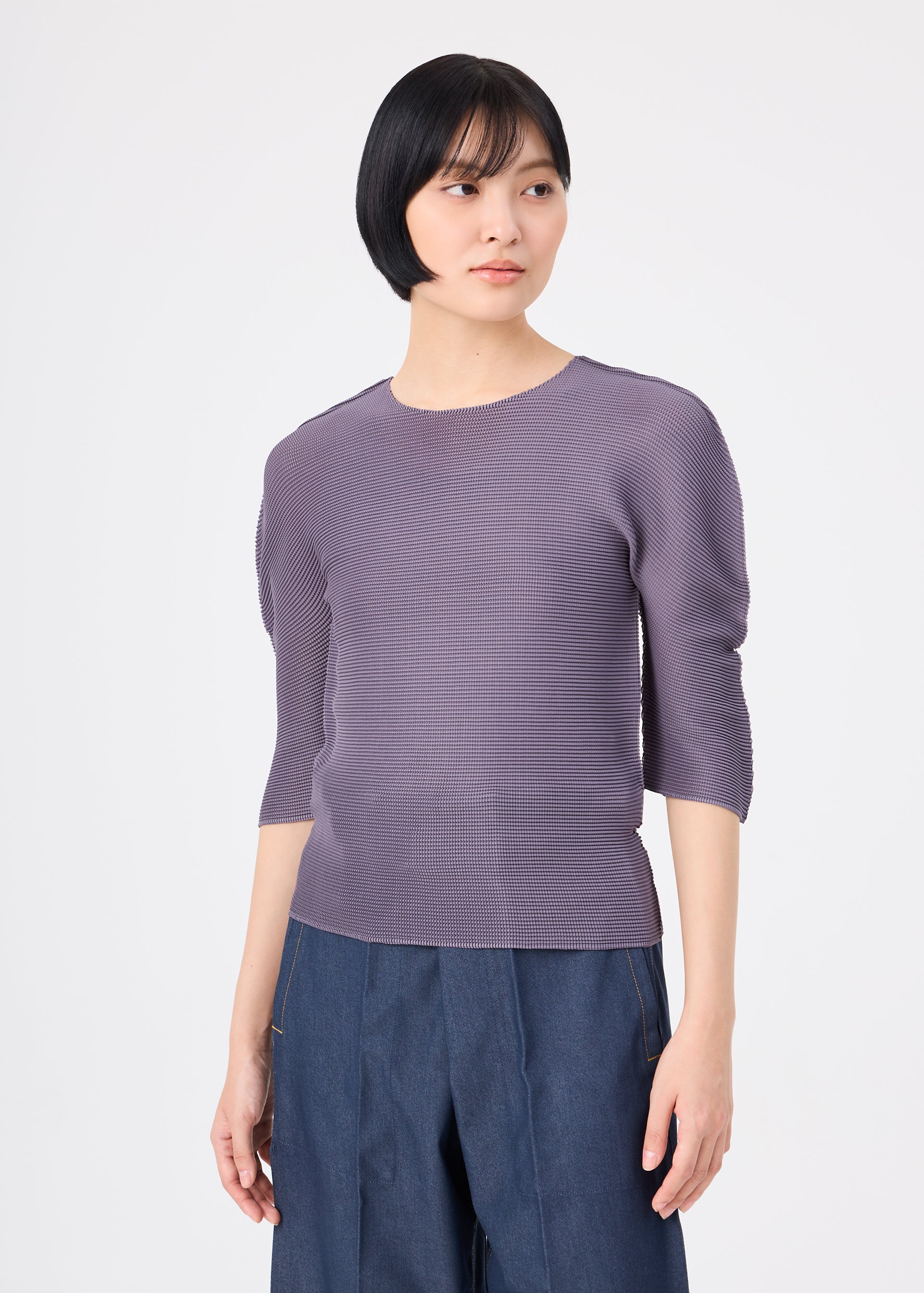 Issey Miyake Stretch Pleats 4 top s 5/8 rukávem