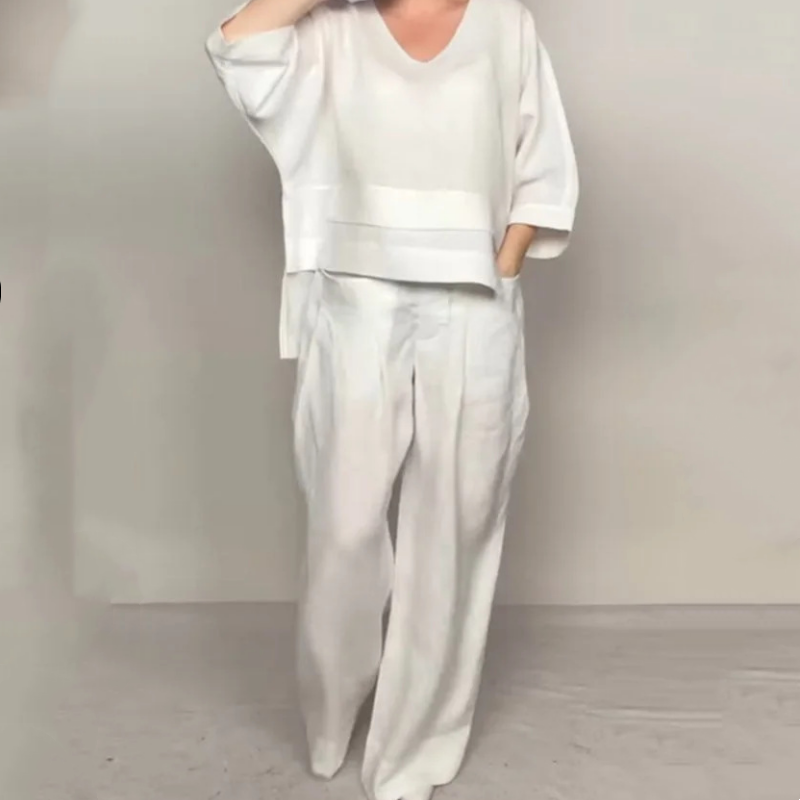 Norielle dámská lněná souprava oversize černá