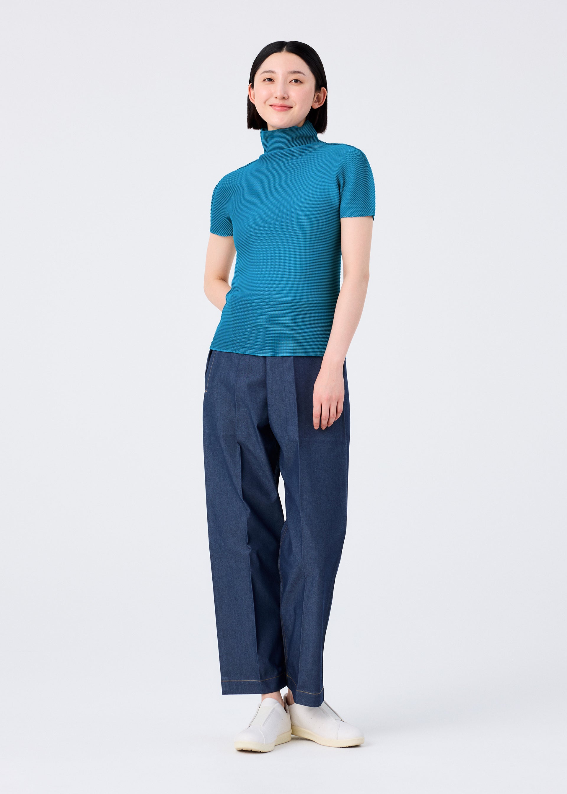 Issey Miyake Stretch Pleats 6 top žlutý