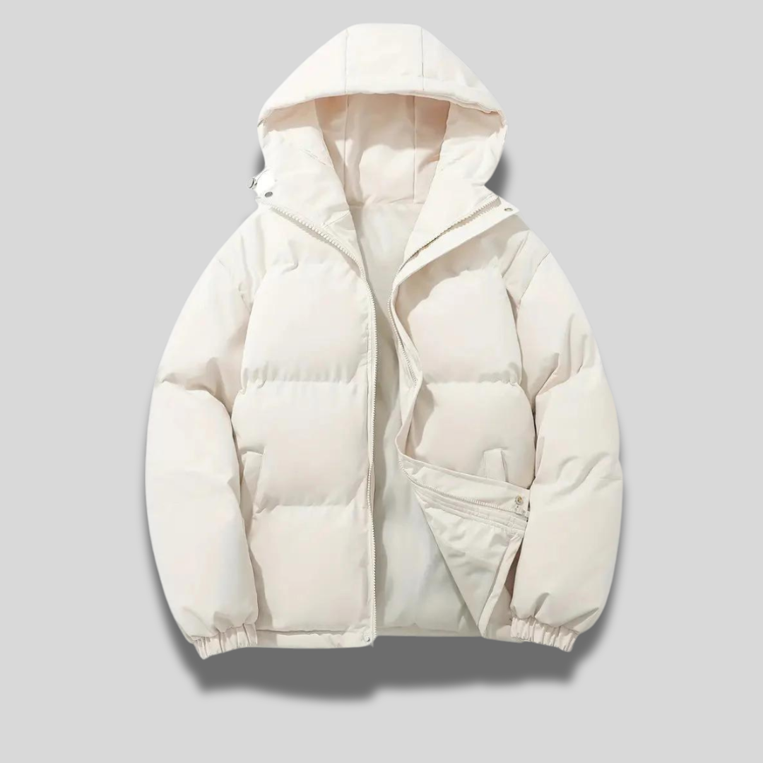 Norielle Oversize krátká zimní bunda s kapucí khaki