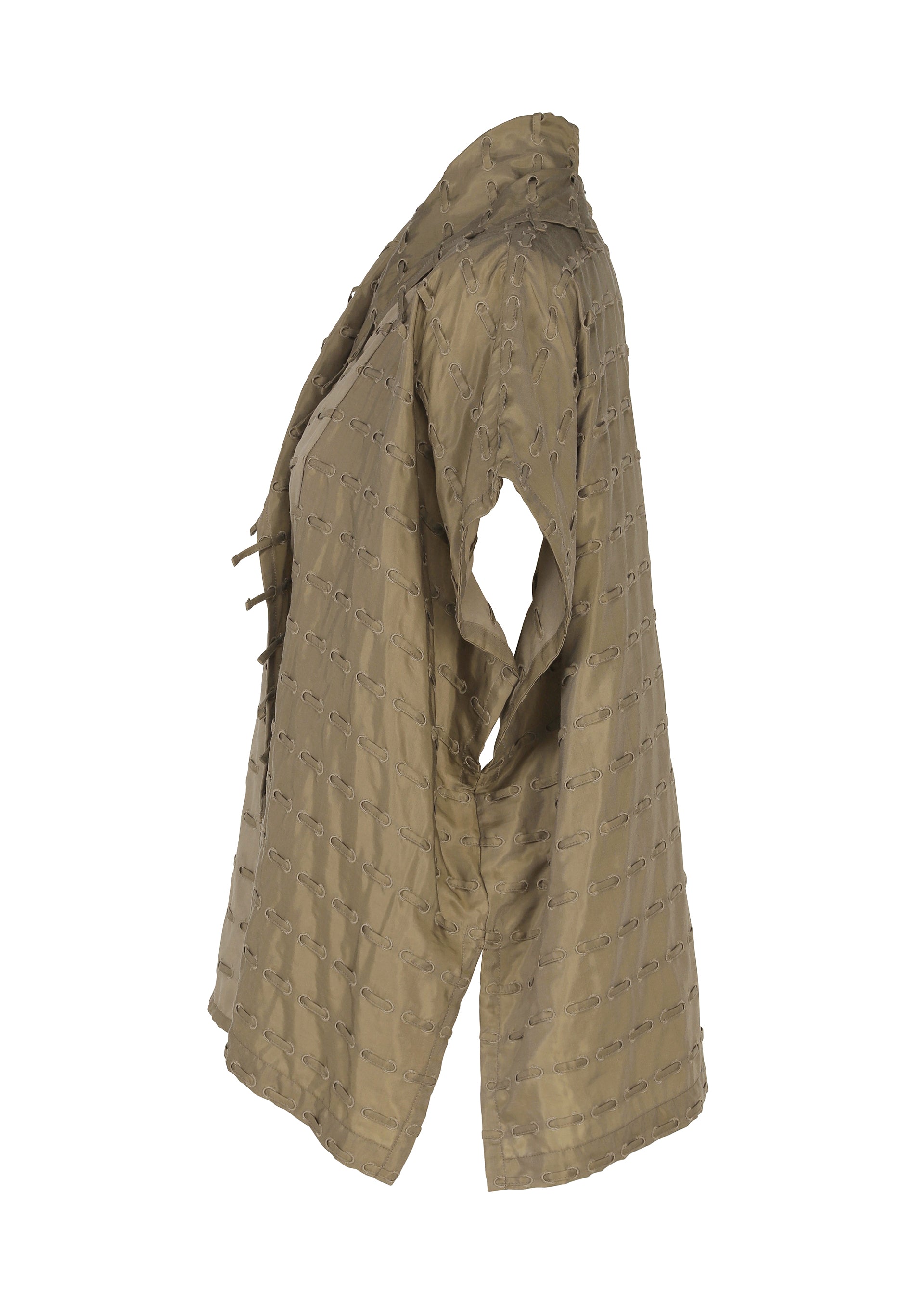 Issey Miyake Hole & Line kardigan khaki vel. 2 děrovaný