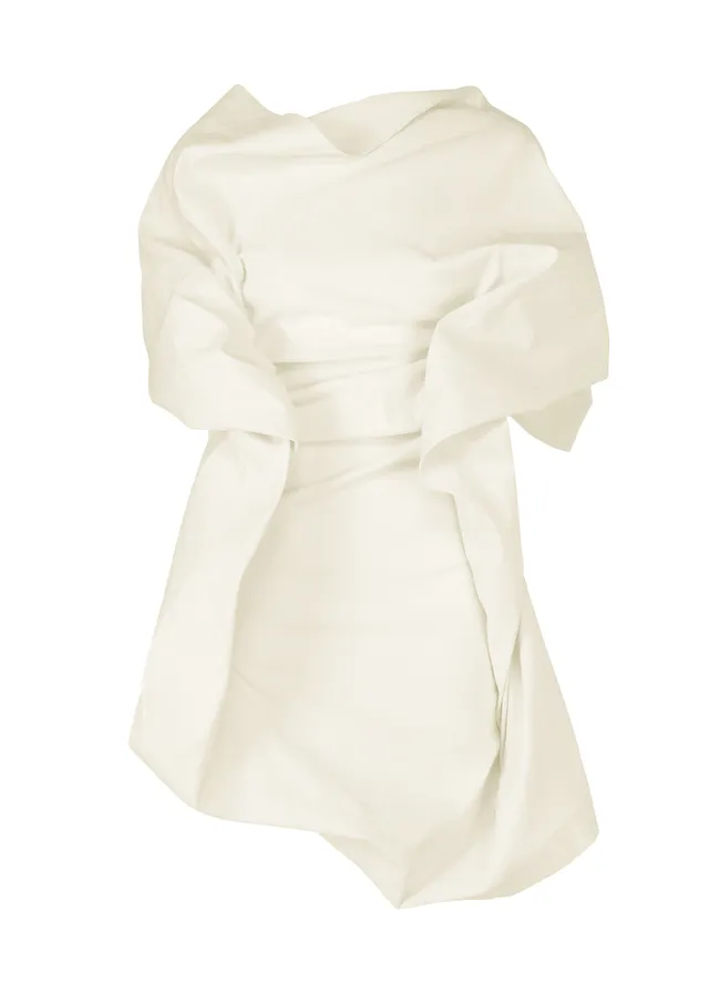 Issey Miyake Concealed tunika bílá 2 washi bavlna
