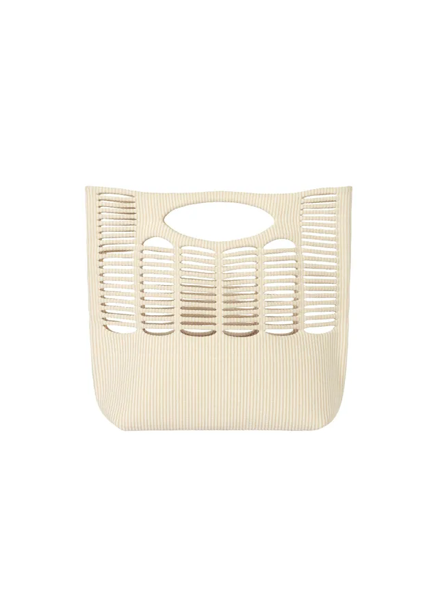 Issey Miyake Mokko Wale tote off white beige