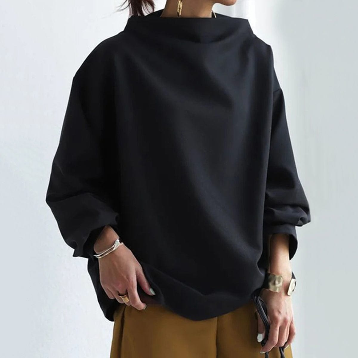 Norielle oversize svetr s rolákem černý
