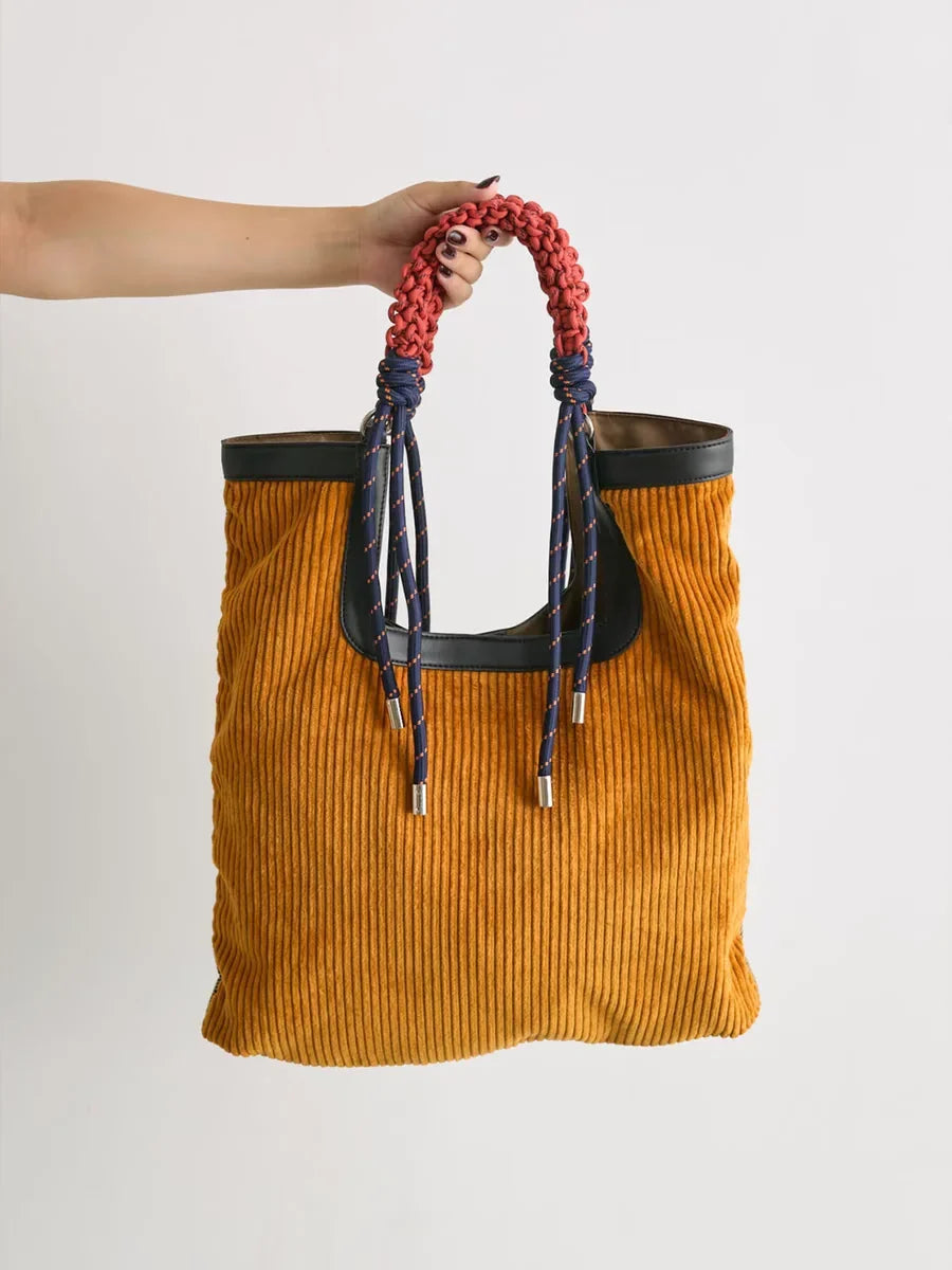 Norielle manšestrová kabelka shopper žlutá