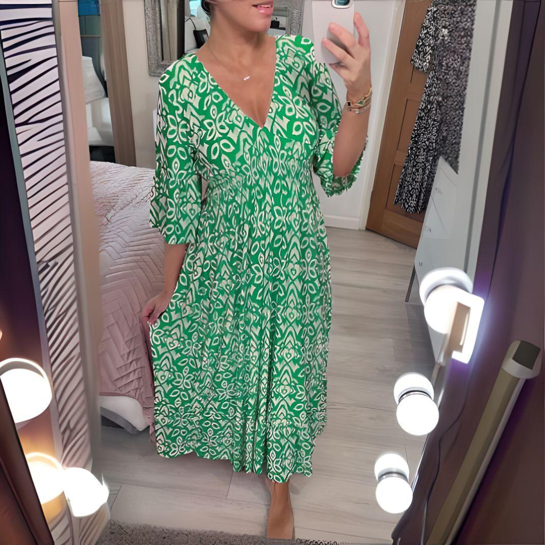 Norielle vzorované midi šaty červené M