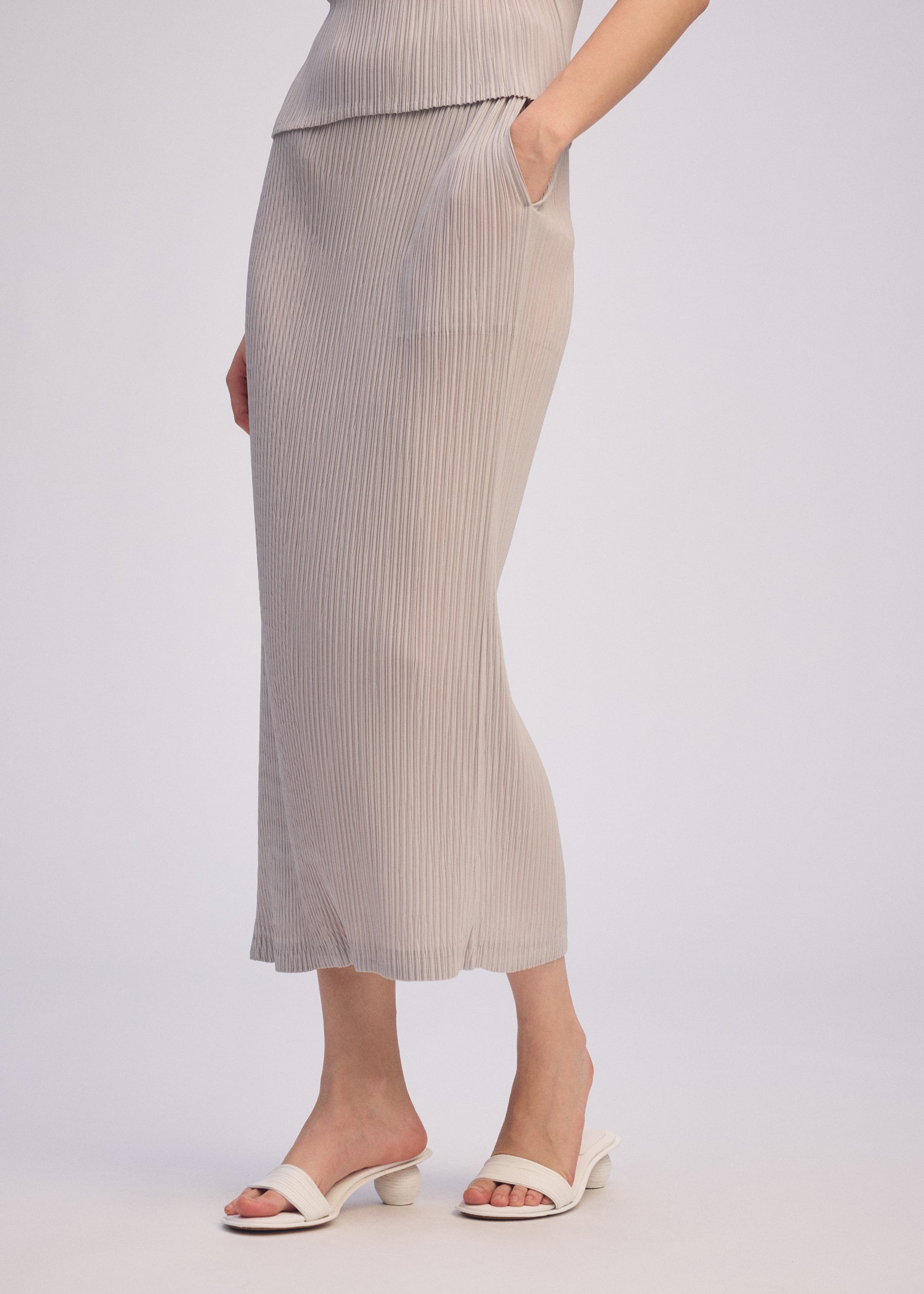 Issey Miyake Box Shoulder Pleats sukně black dlouhá
