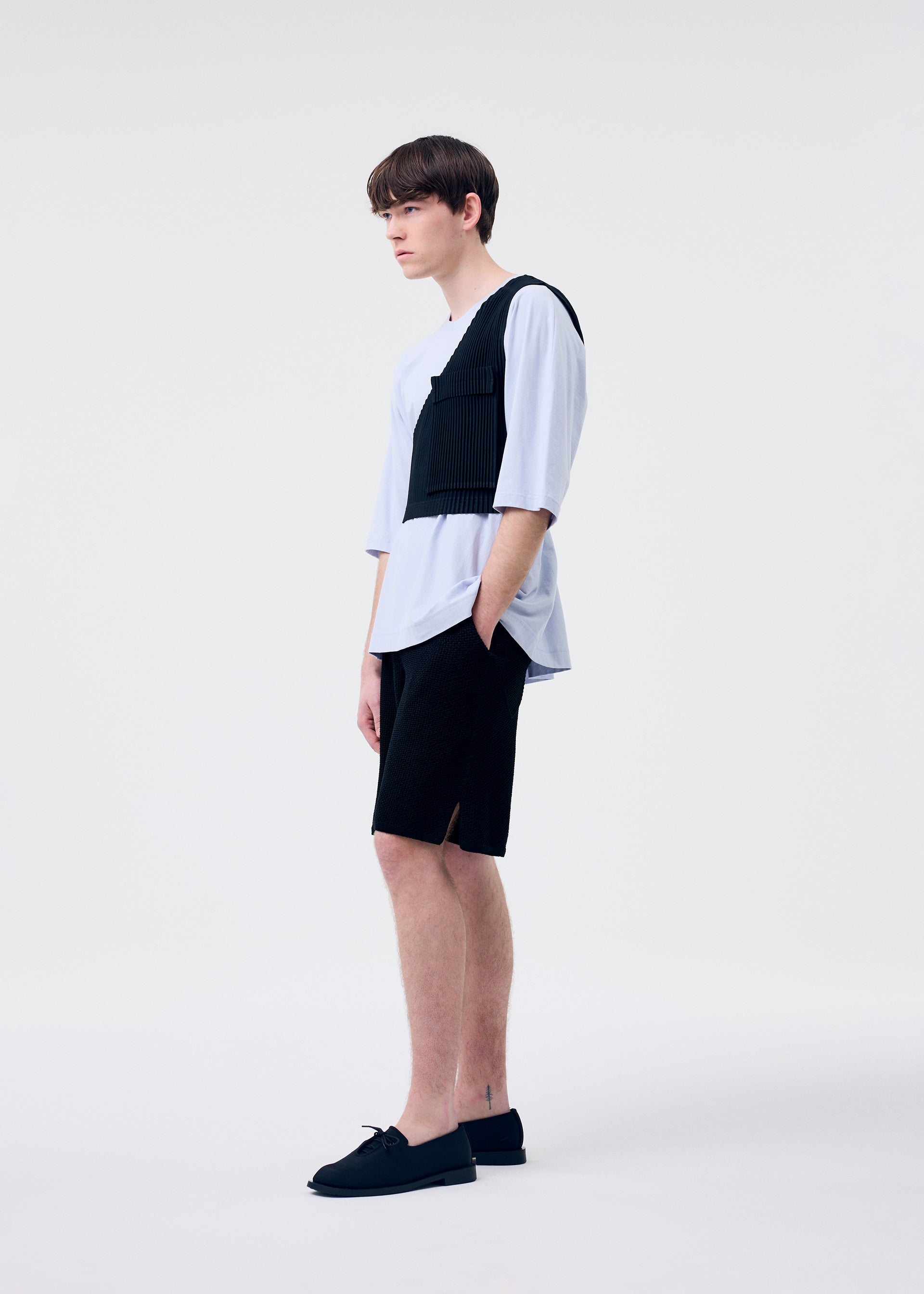 Homme Plissé Issey Miyake Rustic Knit šortky modré