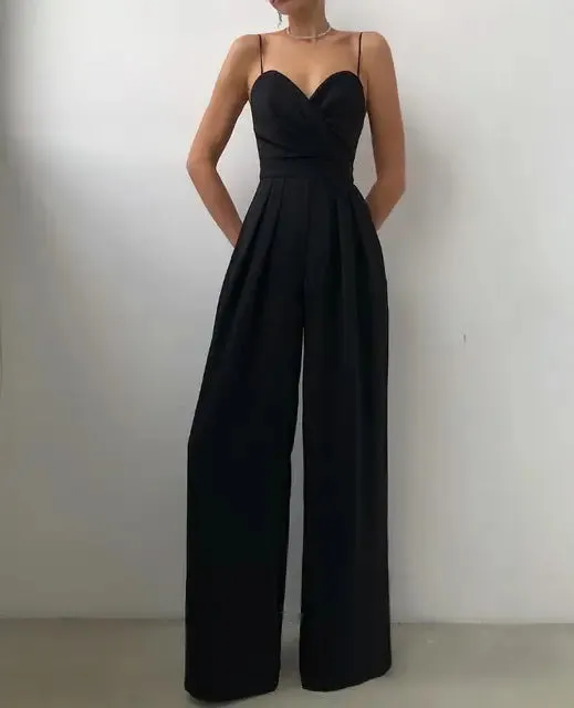 Norielle černý bustier overal široké nohavice S