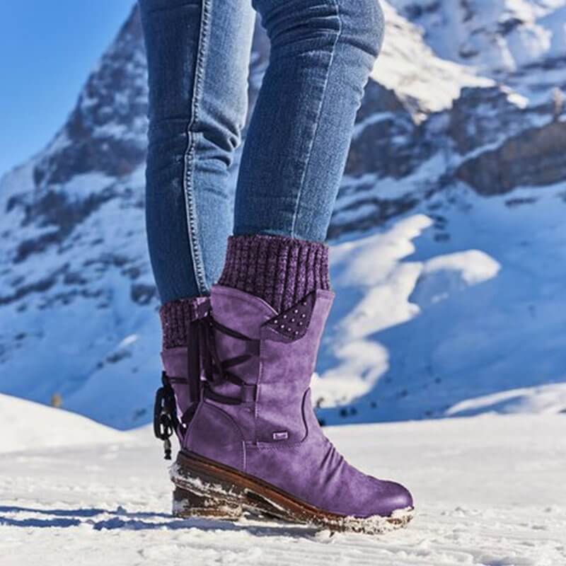 Norielle zateplené zimní kotníkové boty mauve