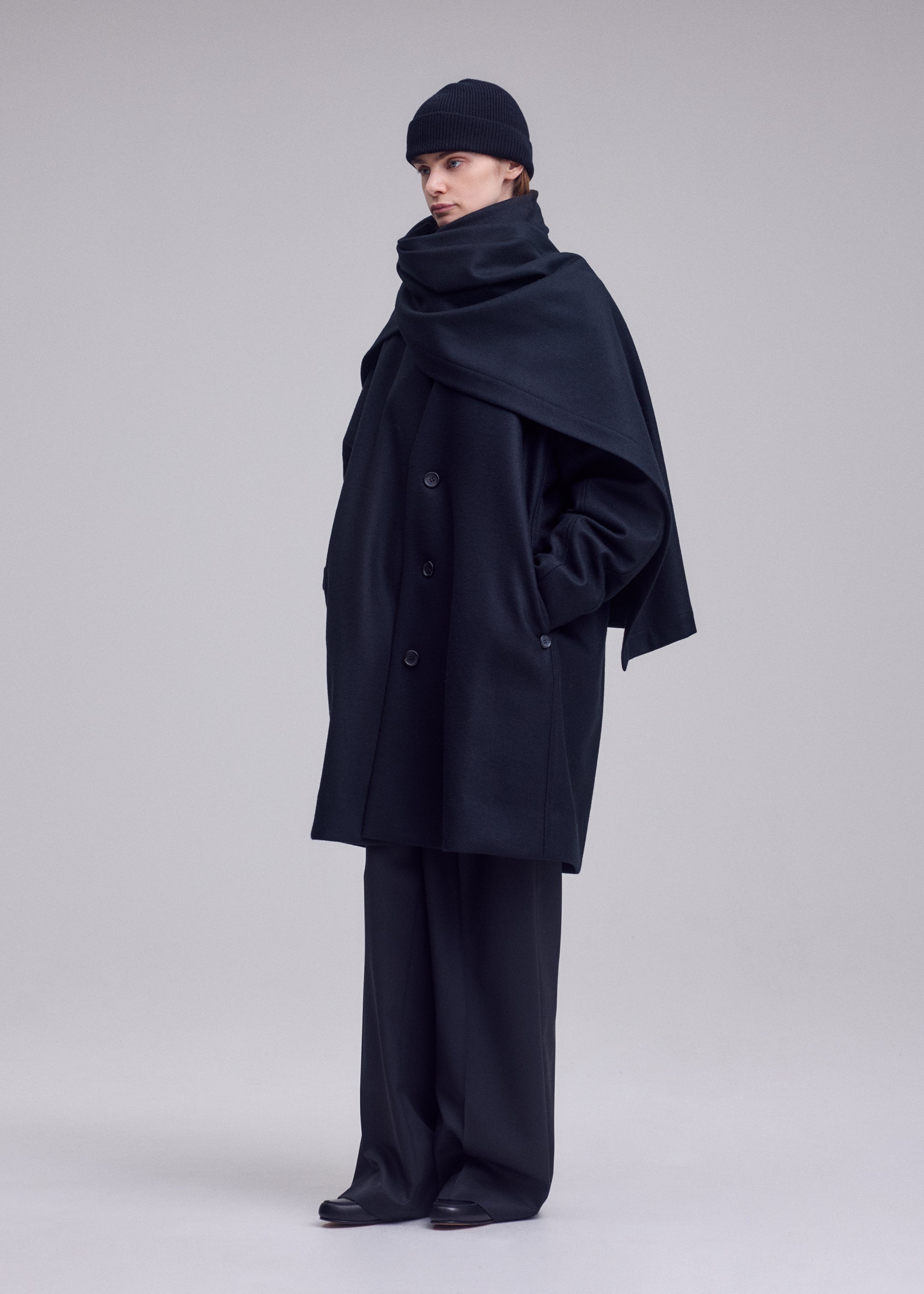 Issey Miyake Manner kabát Black vel. 2 vlněný