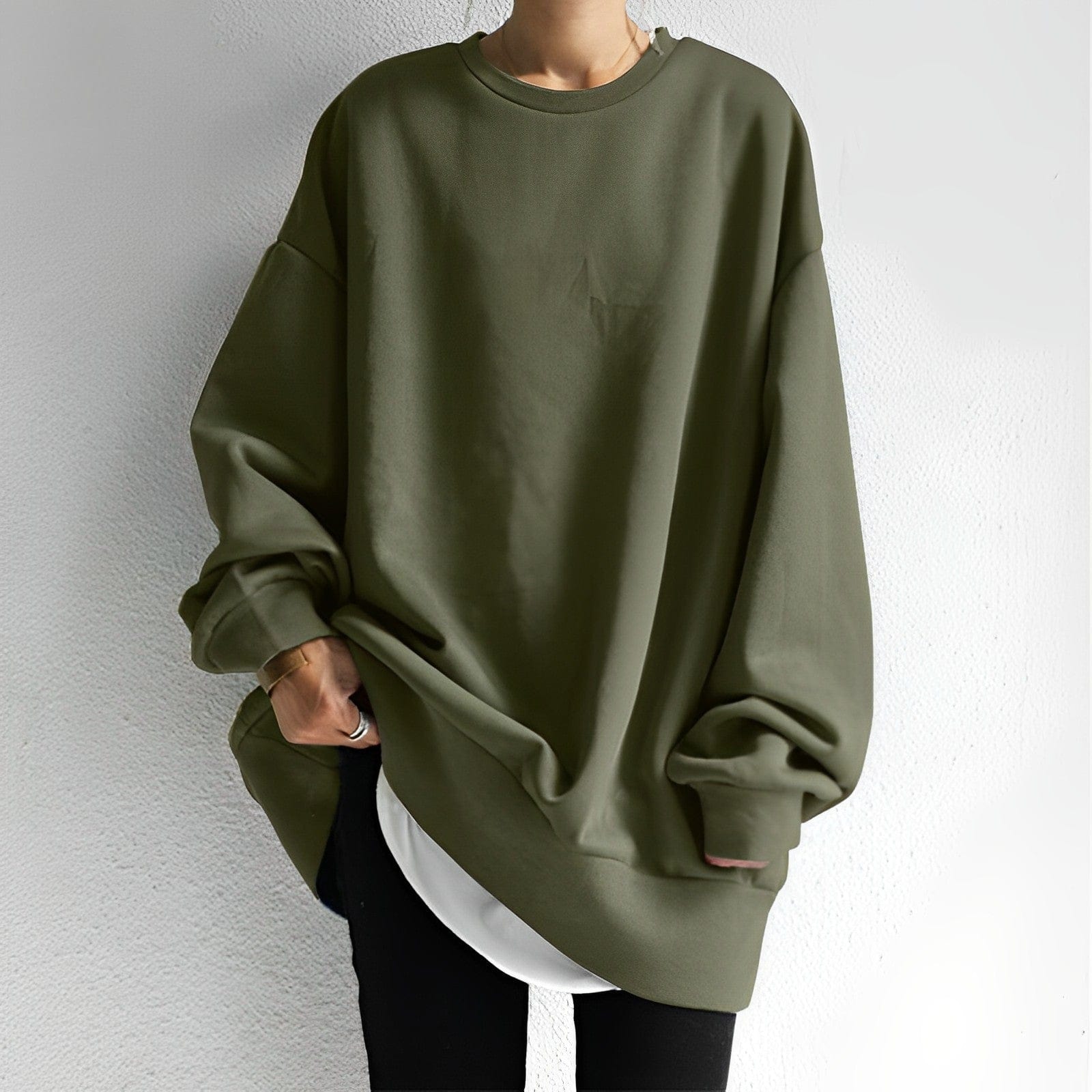 Norielle oversize mikina s kulatým výstřihem hnědá