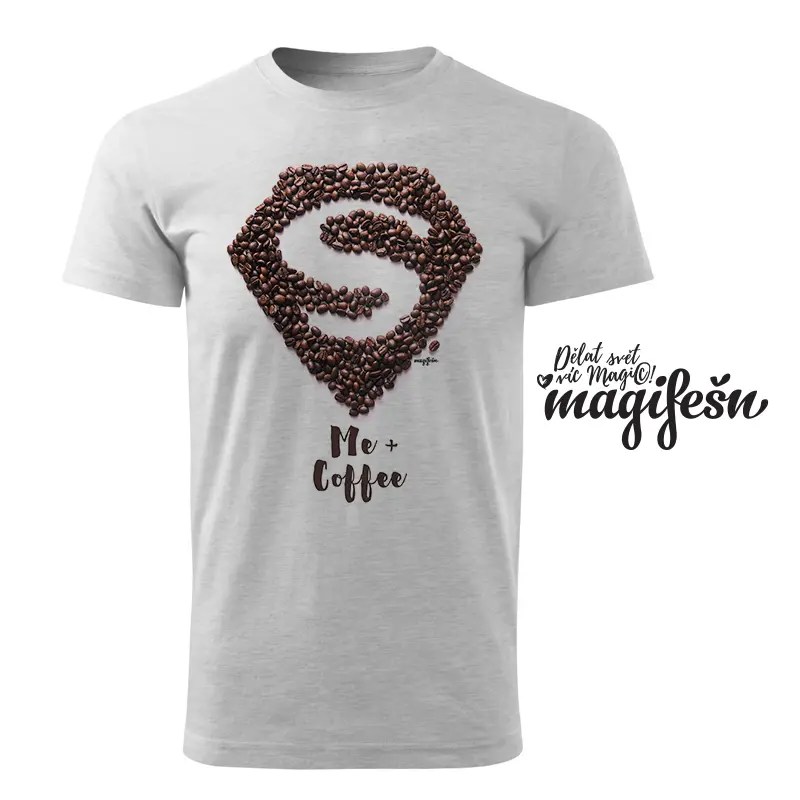 Magifešn XY Coffeelover tričko Superman Me+Coffee biobavlna