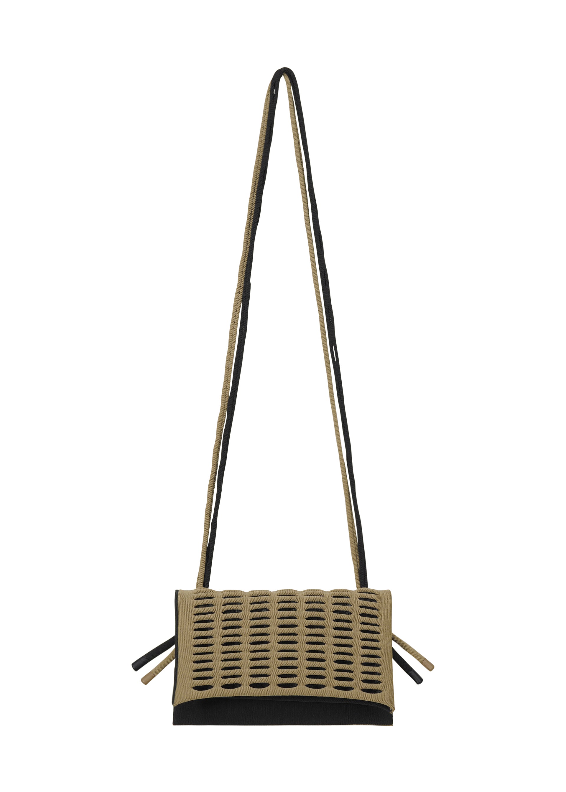 Issey Miyake Mokko Bi-Color pletená taška černá khaki