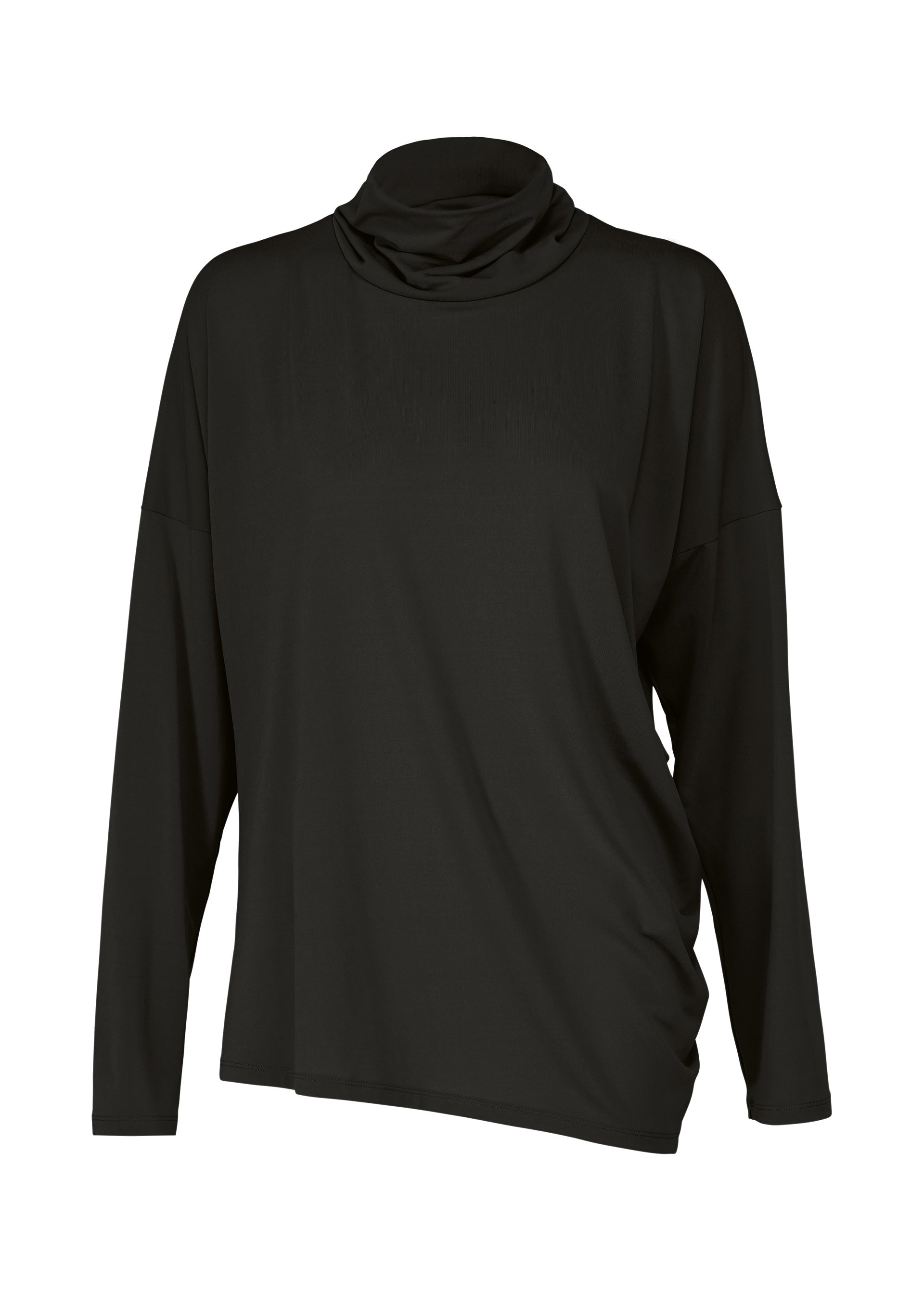 Issey Miyake DRAPE JERSEY-68 top s rolákem černý