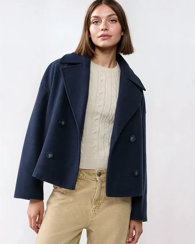 Norielle modrý krátký kabát caban XS–3XL