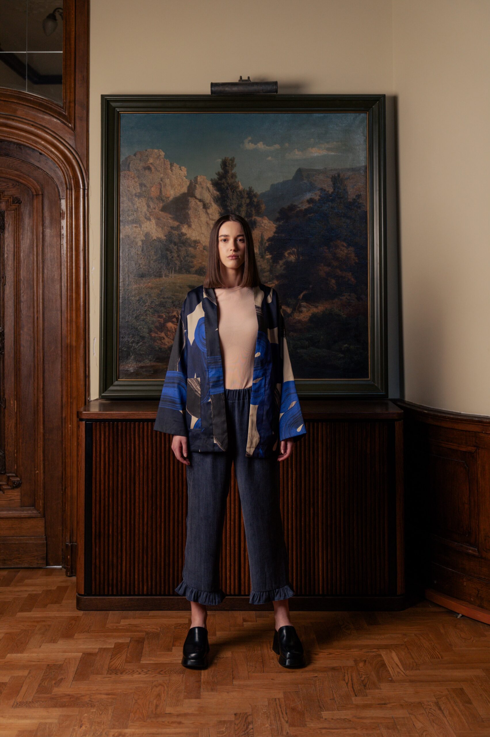 Aurelia & Zwei Frauen Blue Rothko kimono modré
