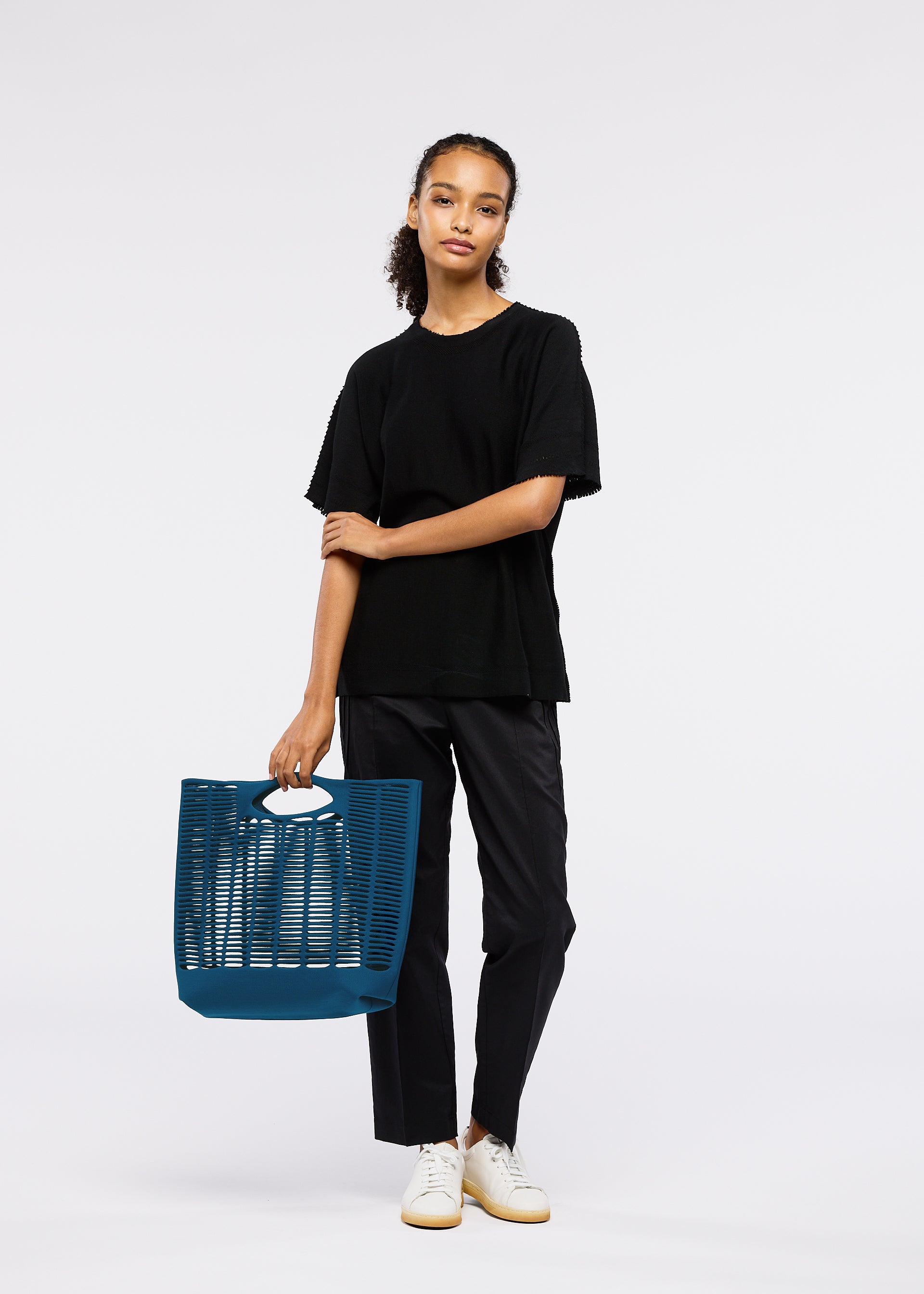 Issey Miyake Mokko S.C. tote bag růžová pletená