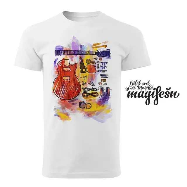 Magifešn BIO tričko XY Kytara unisex biobavlna