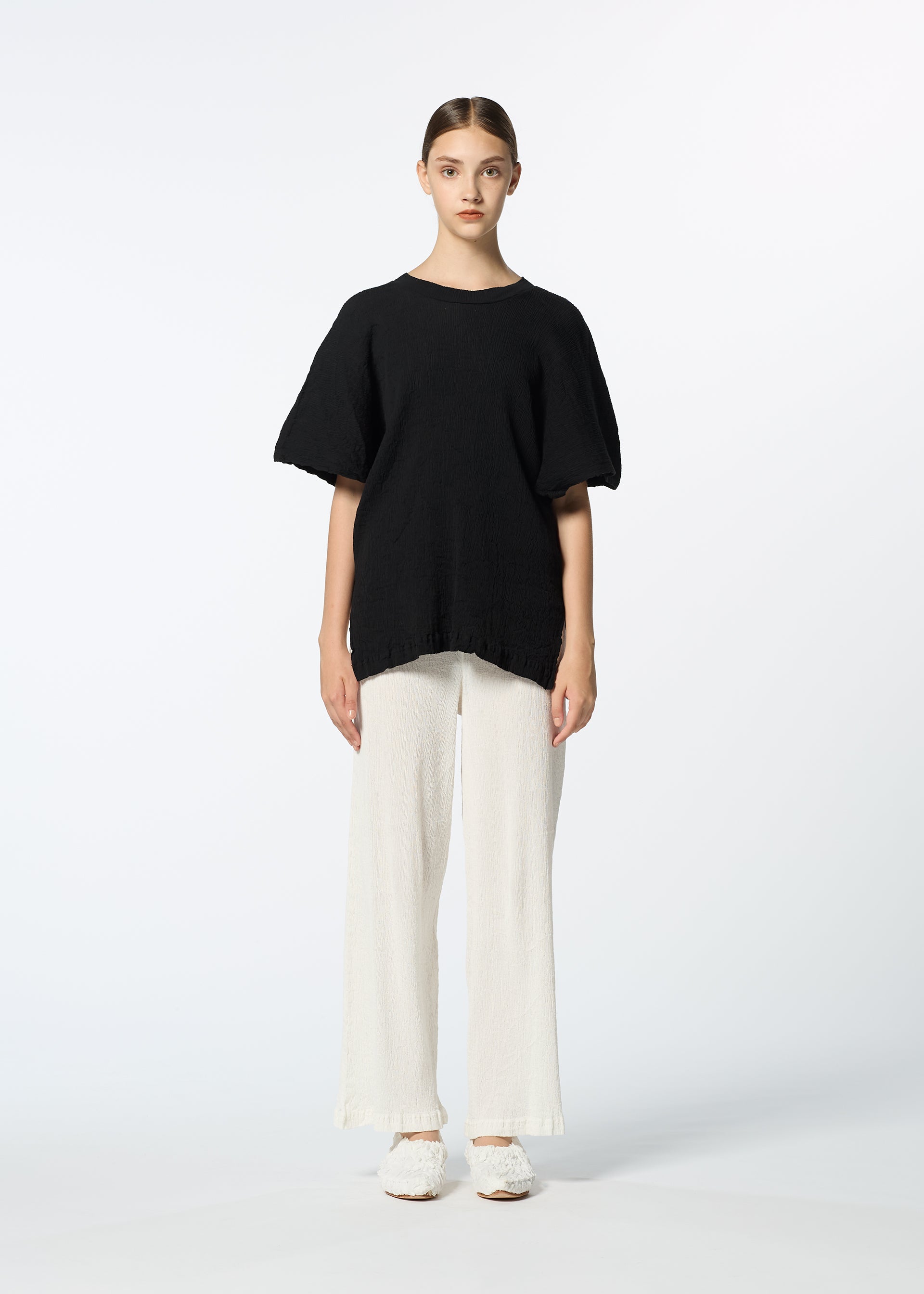 Issey Miyake Kyo Chijimi Basic top White bavlněný