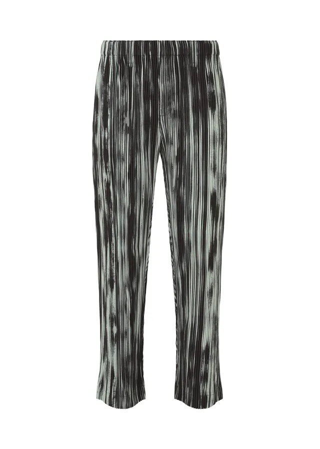 Homme Plissé Issey Miyake Brushstroke Stripe kalhoty black