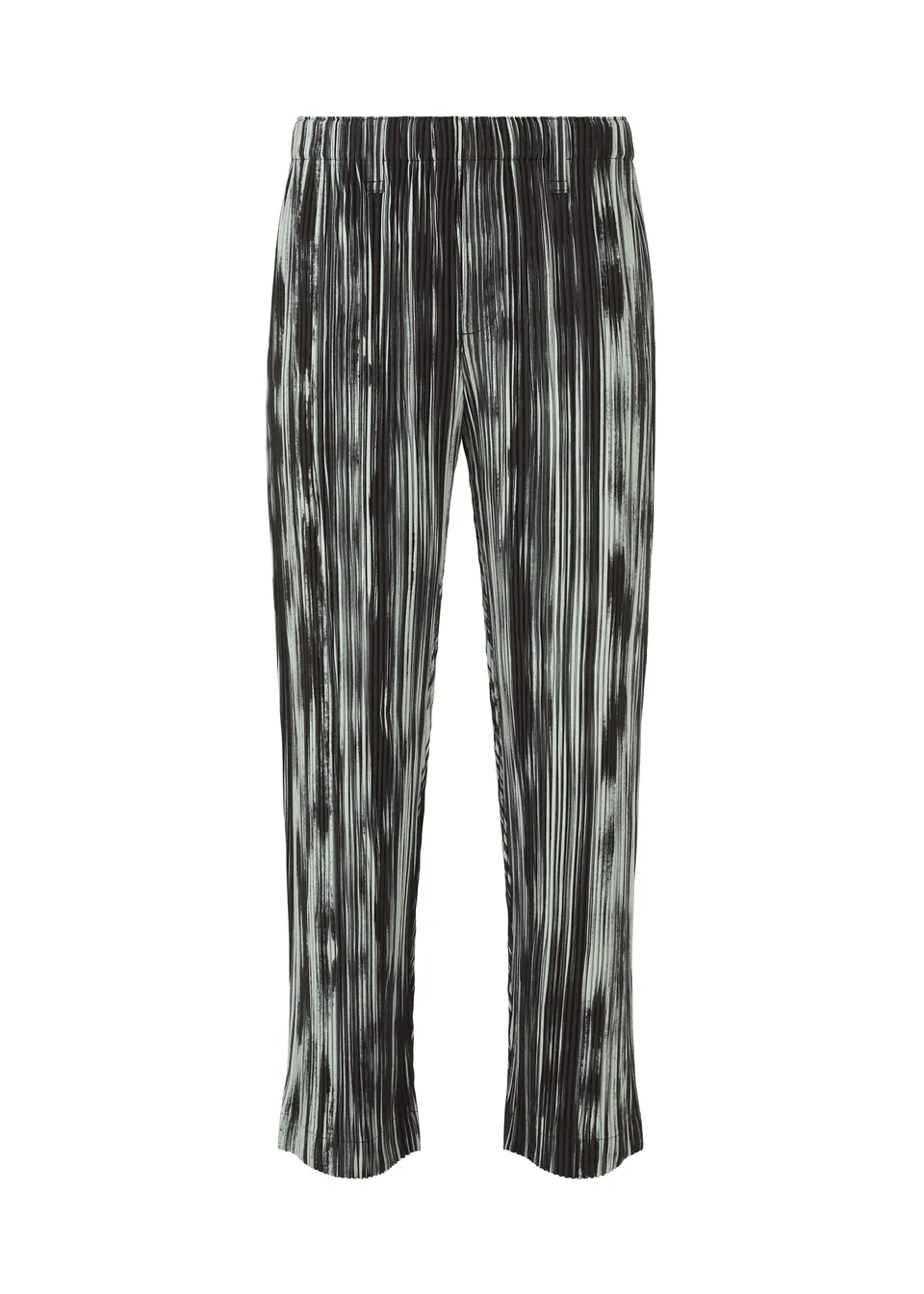 Homme Plissé Issey Miyake Brushstroke Stripe kalhoty black