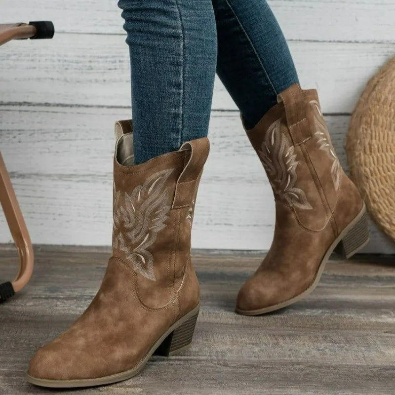 Norielle Western kovbojské kozačky hnědé