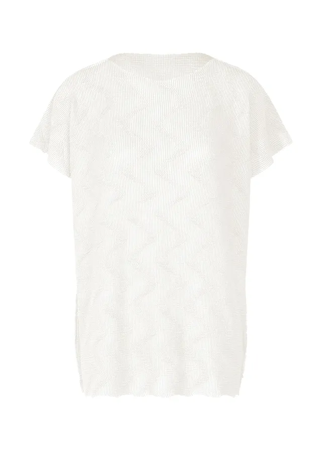 Issey Miyake Wave Knit Stretch Pleats top bílý vlnitý