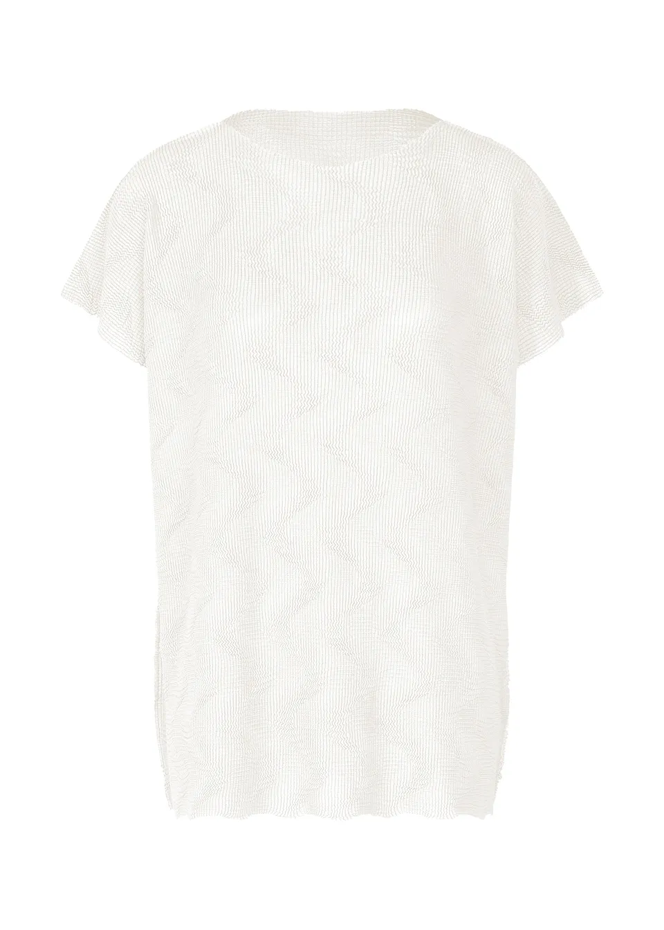 Issey Miyake Wave Knit Stretch Pleats top bílý vlnitý