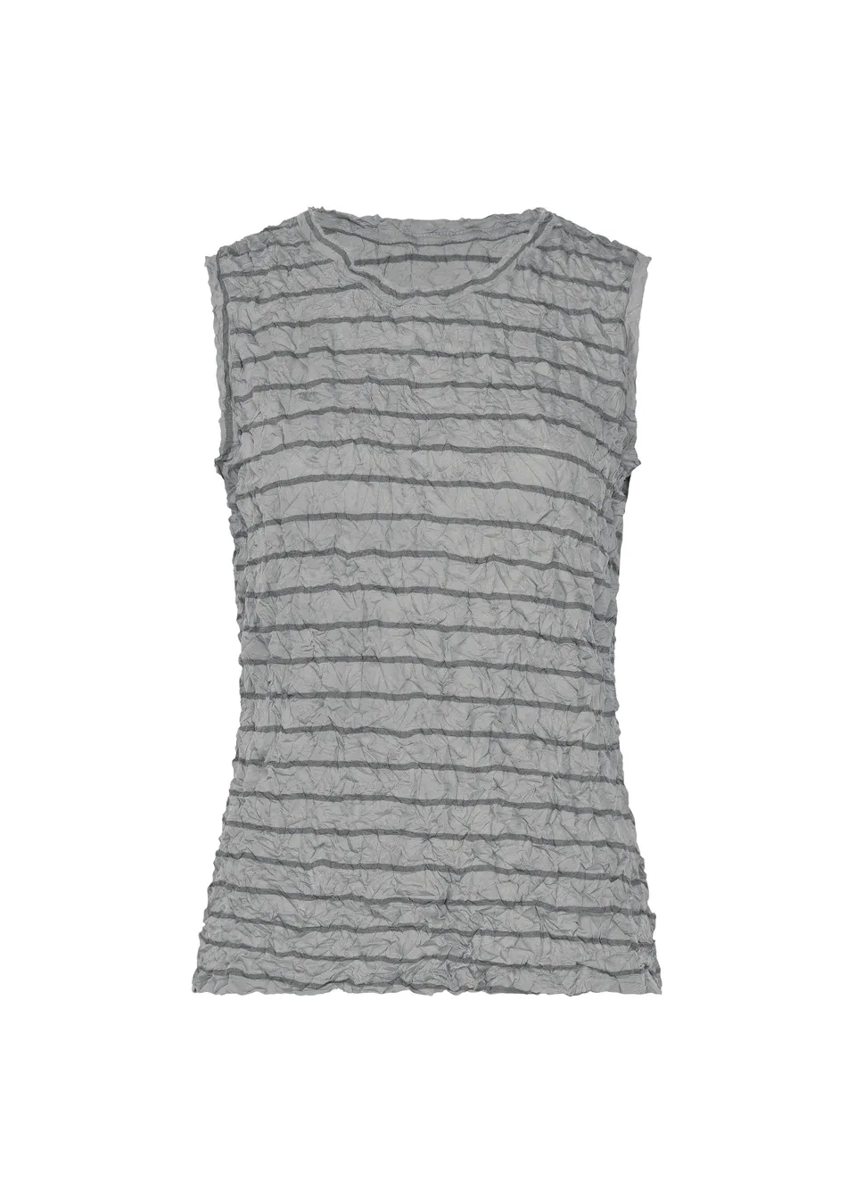 me ISSEY MIYAKE Stripe Meringue pruhovaný top šedý