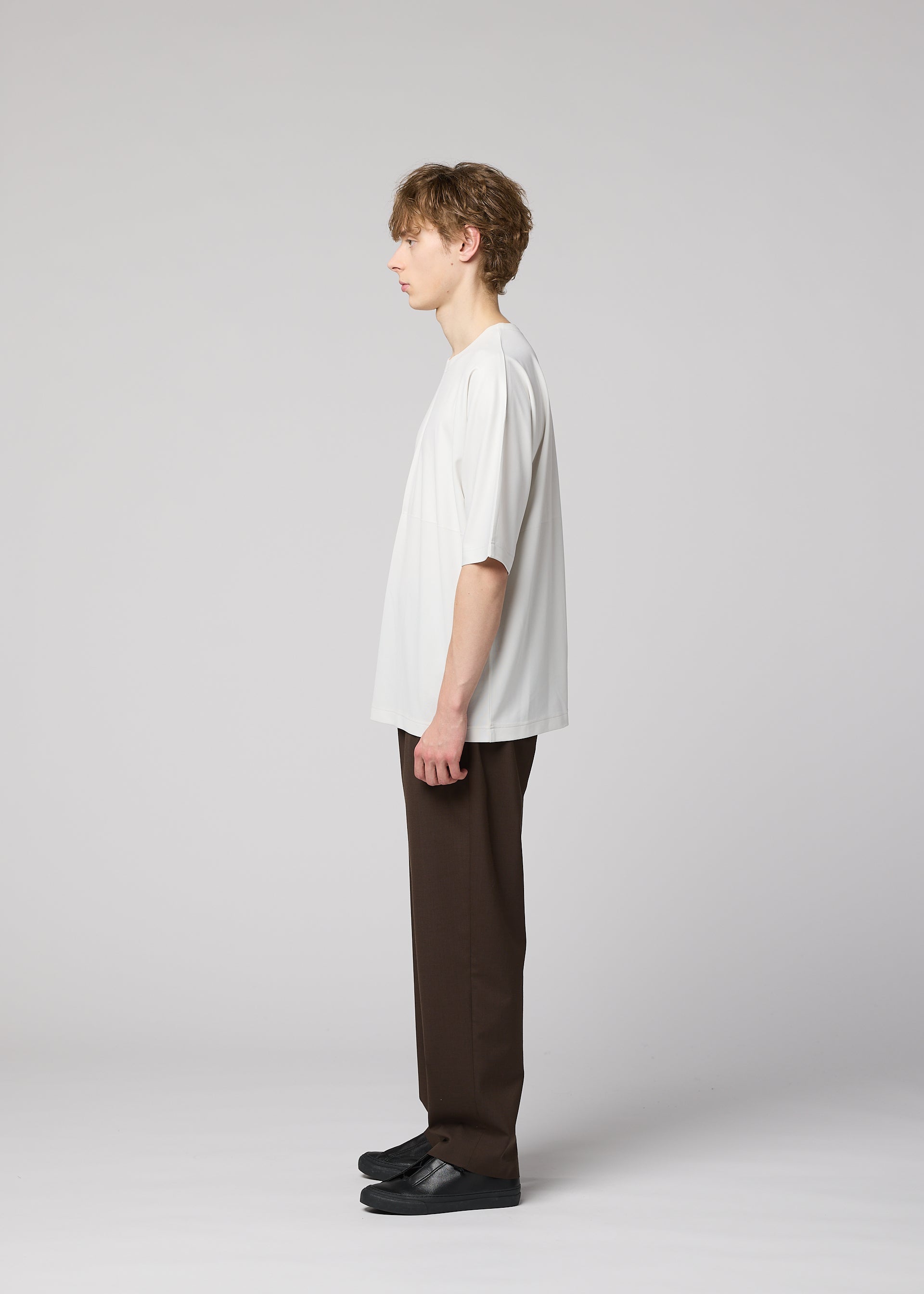 Issey Miyake IM Men Flat T tričko bílé skládané jersey