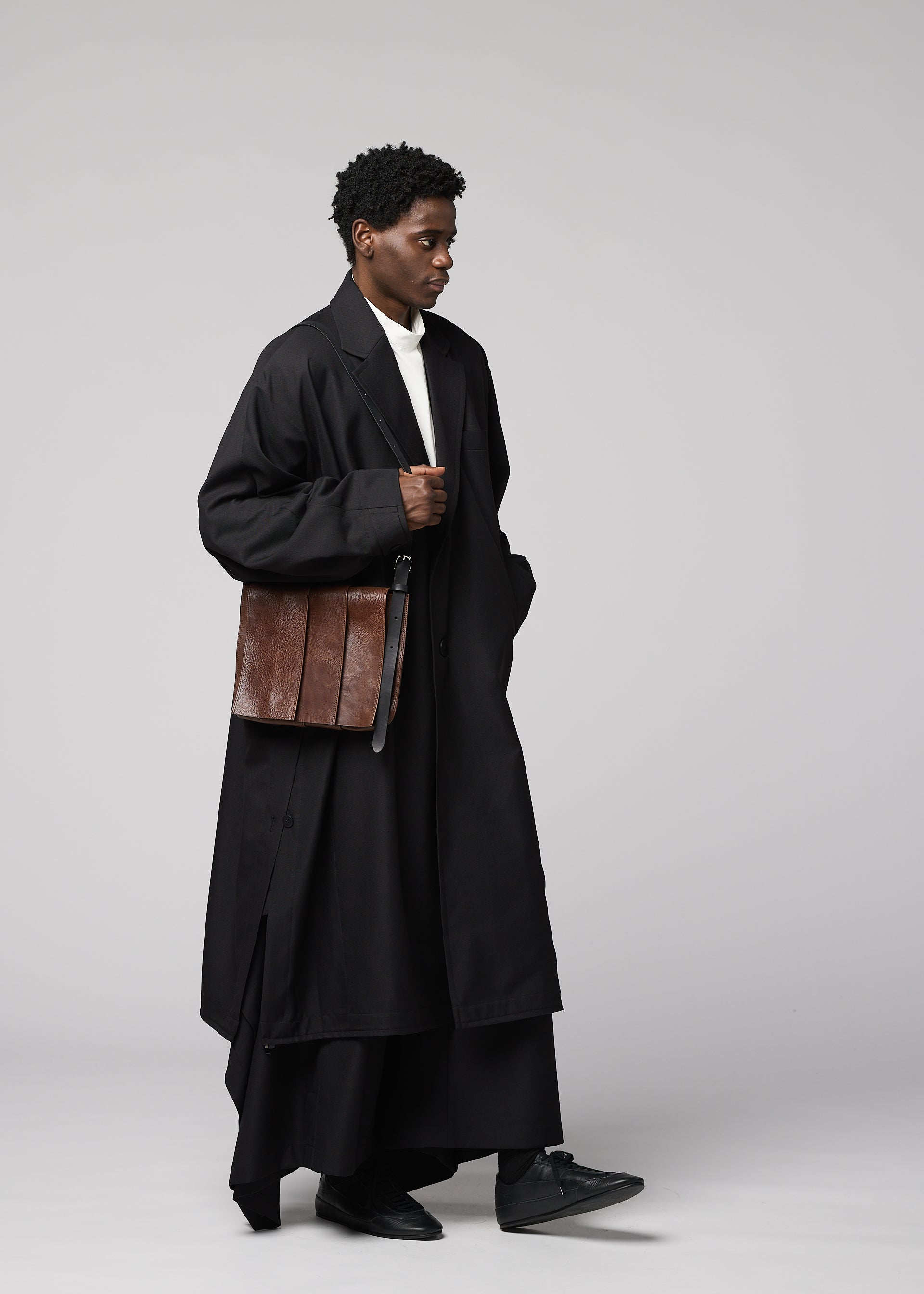 Issey Miyake Leather Pleats kabelka kožená přes rameno