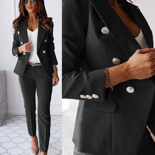 Norielle slim fit kostýmek sako a kalhoty černá