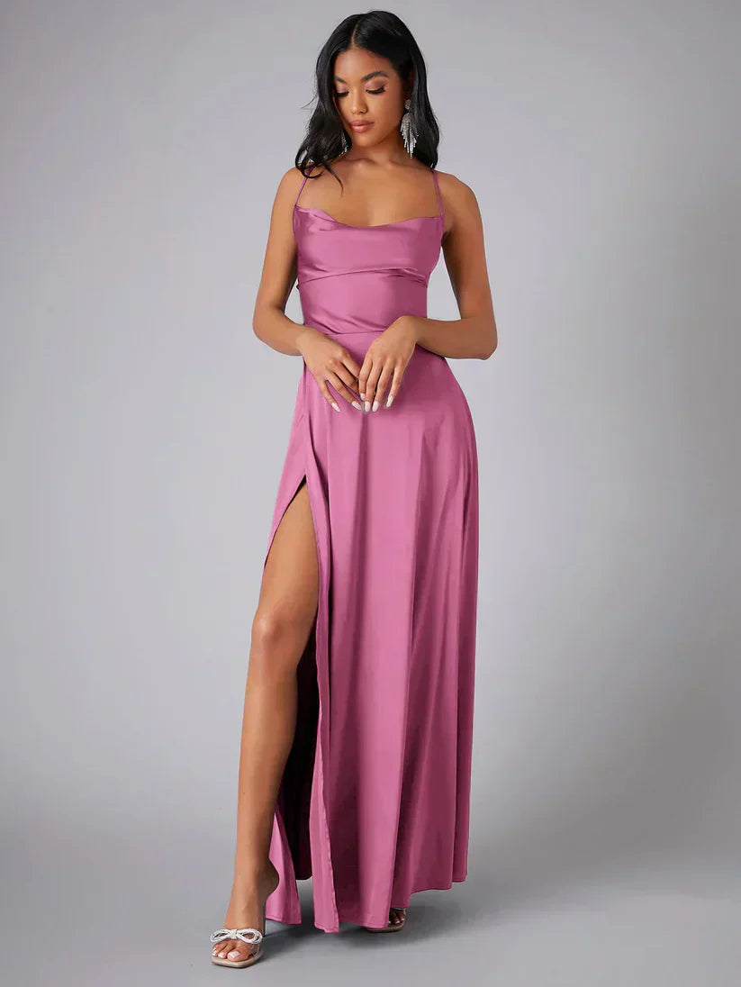 Norielle Bustier dlouhé šaty zelené s rozparkem