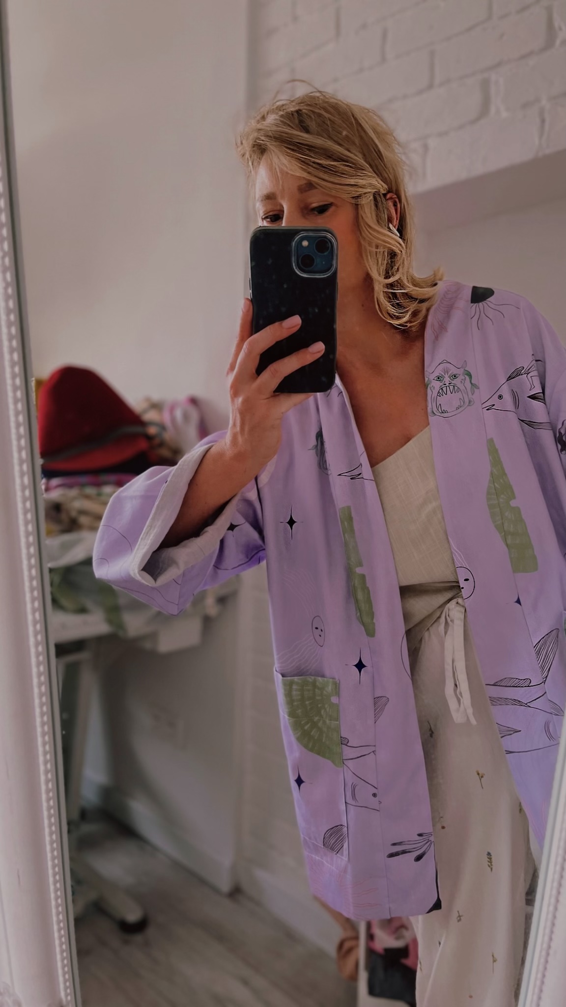 Aurelia & Zwei Frauen Purple Sea kimono fialové
