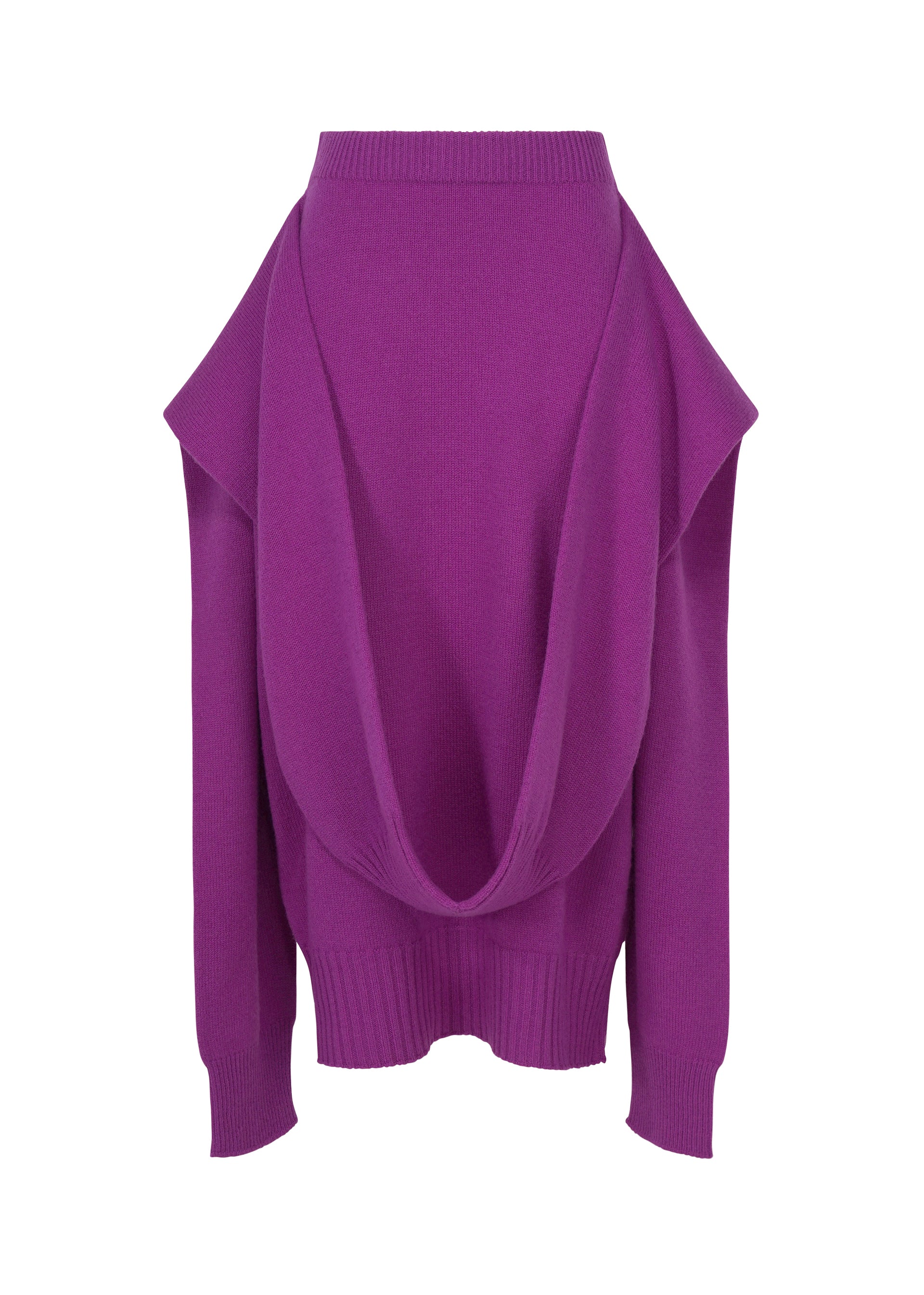 Issey Miyake O Knit sukně off-white vlněná