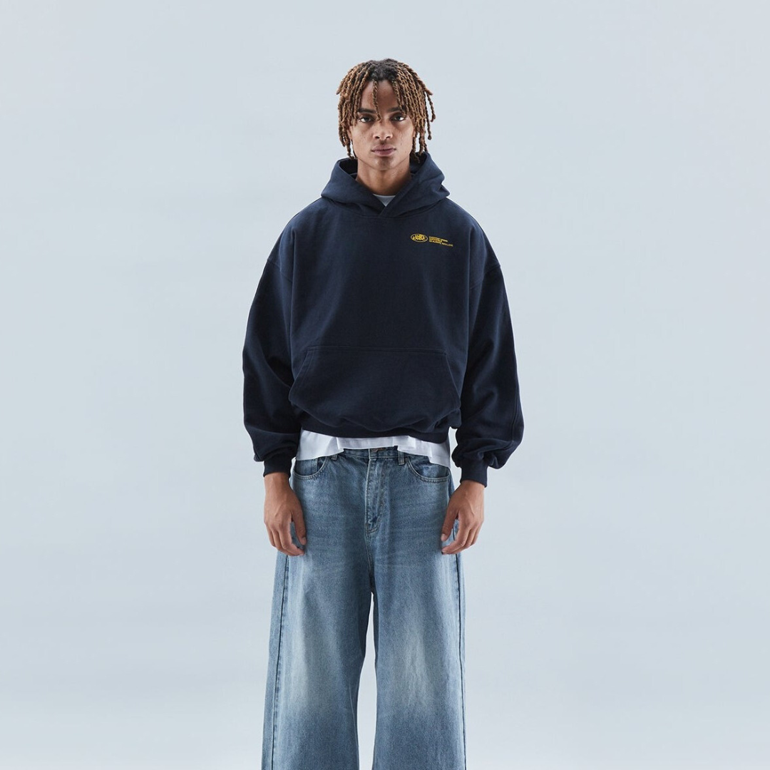 Norielle oversize mikina s kapucí černá bavlněná směs
