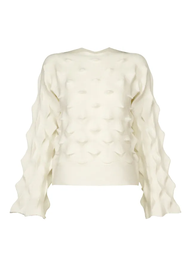Issey Miyake HaaT Zig Zag Knit top černý bio bavlna