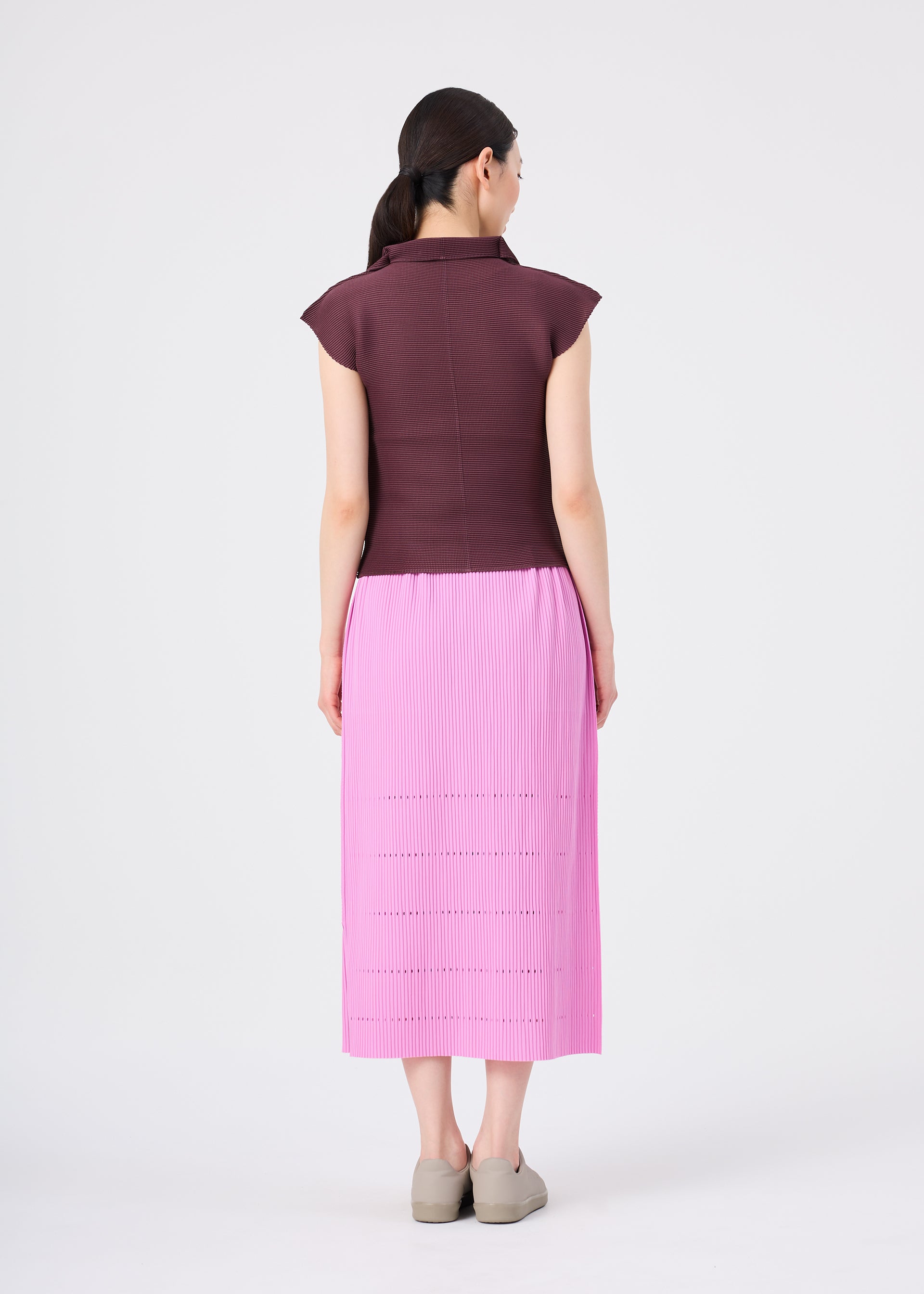 Issey Miyake Fine Knit Pleats Bottom 1 sukně růžová