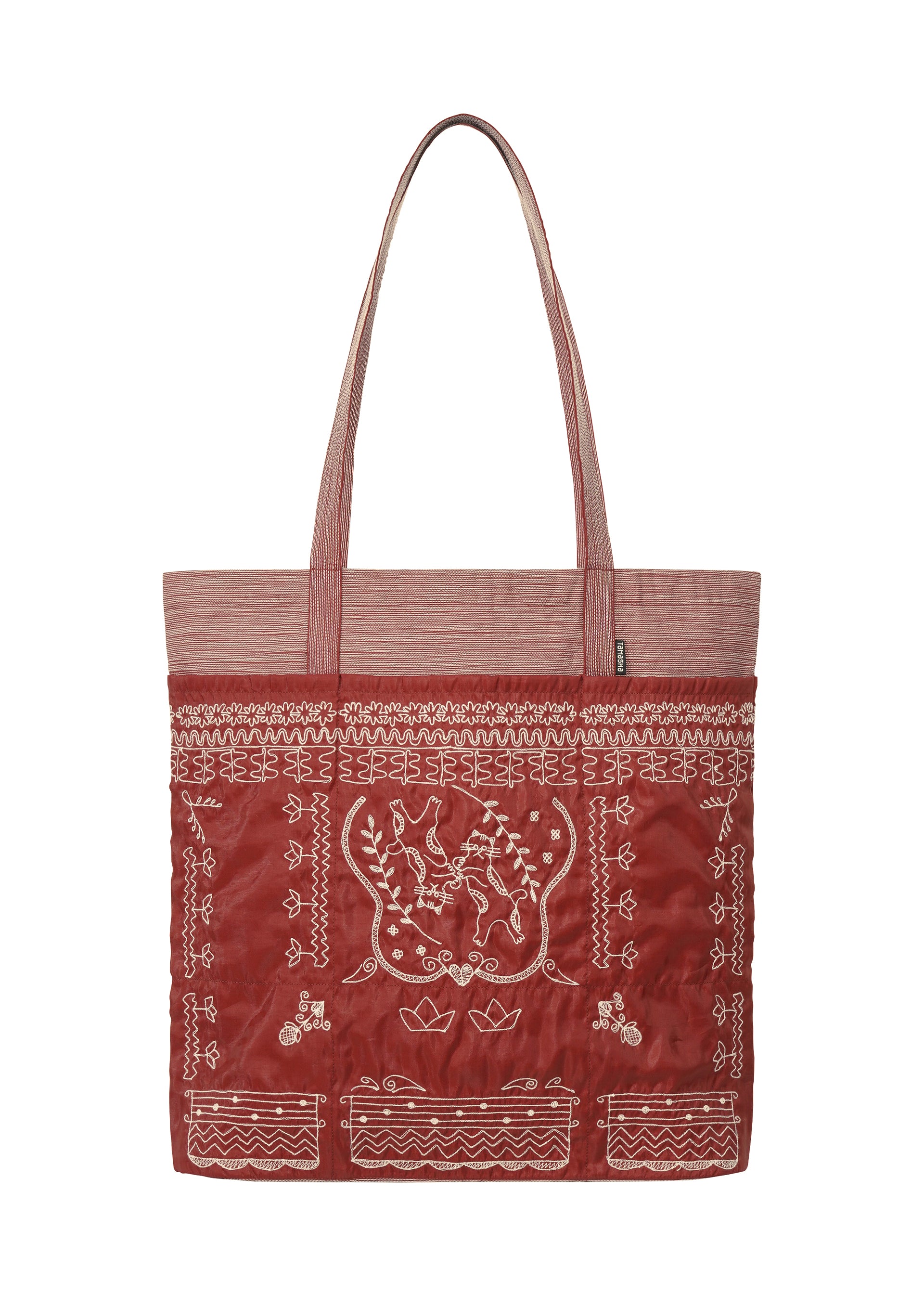 HaaT Issey Miyake Pocket Tote taška šedá s výšivkou