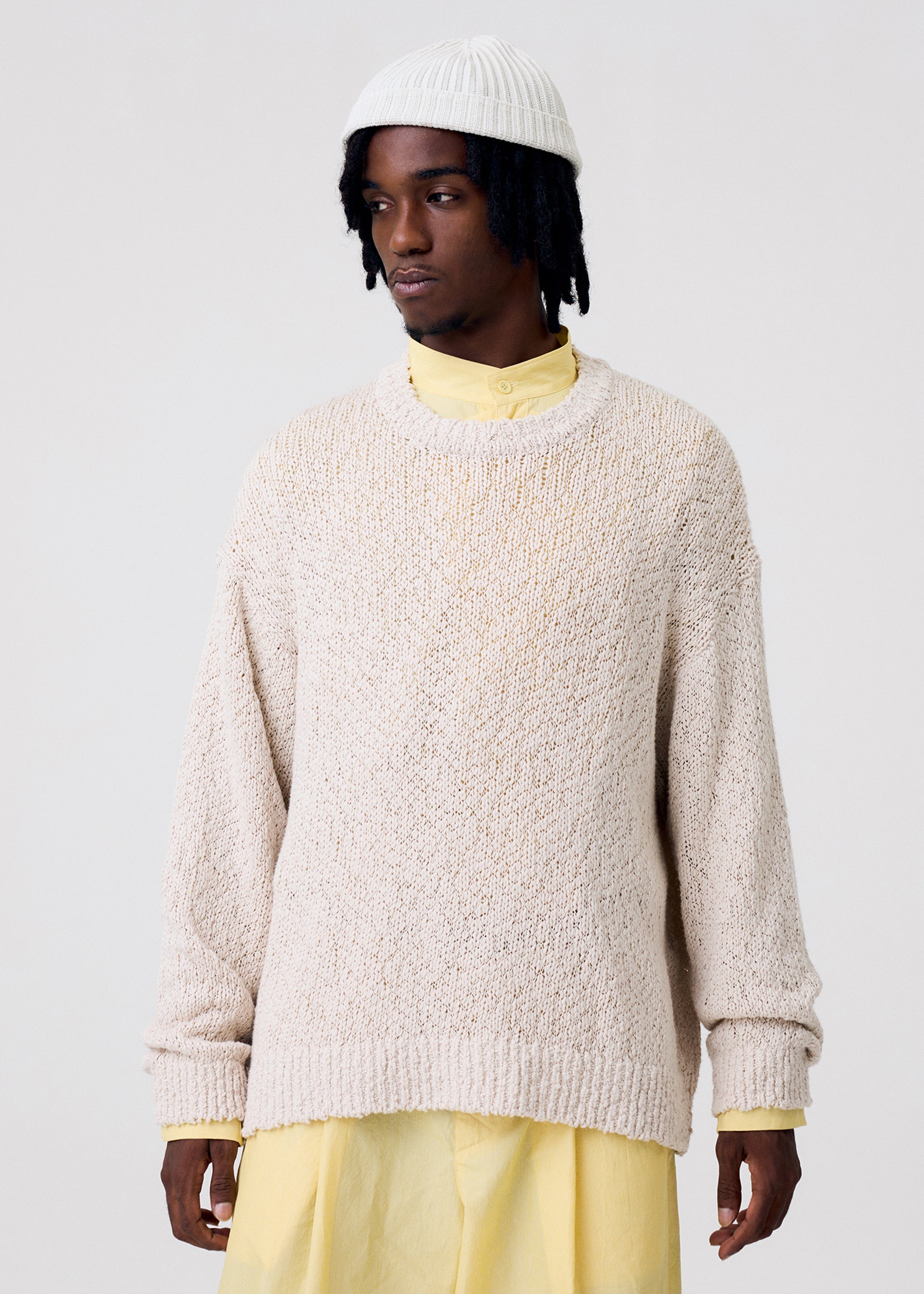 Issey Miyake Risotto Knit svetr oranžový organická bavlna