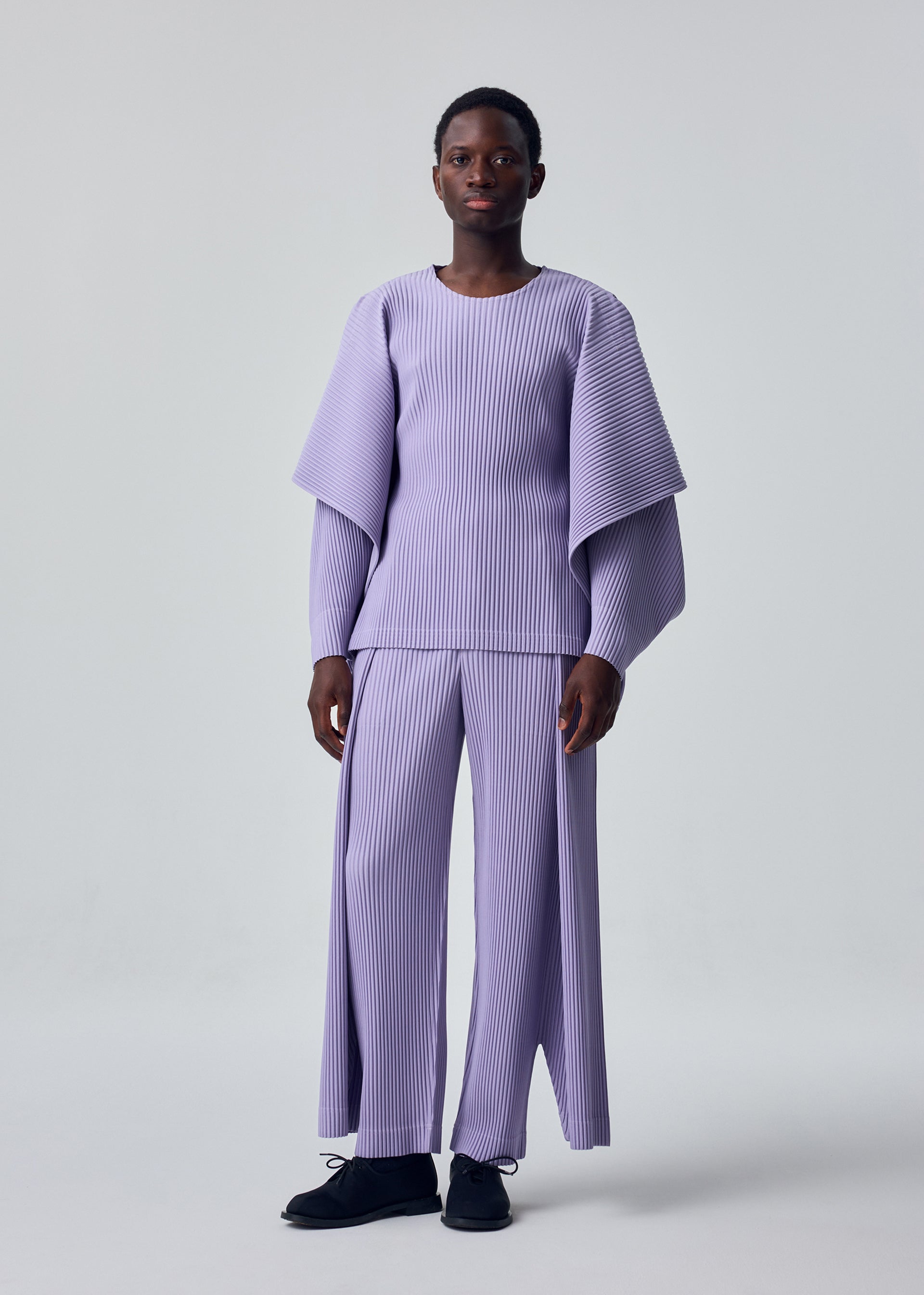 Issey Miyake Motion Blur kalhoty šedé plisované