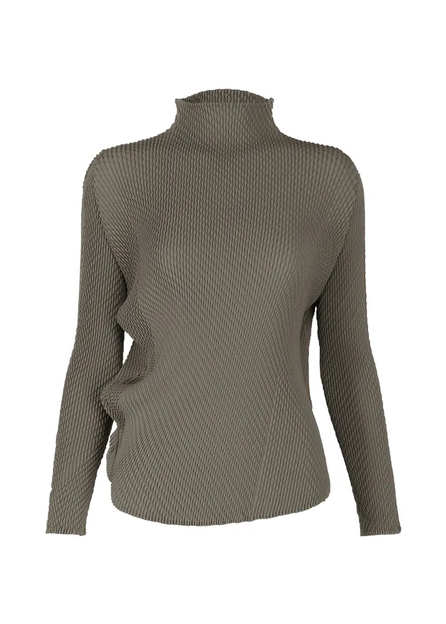 Issey Miyake Misty Pleats rolákový top šedý