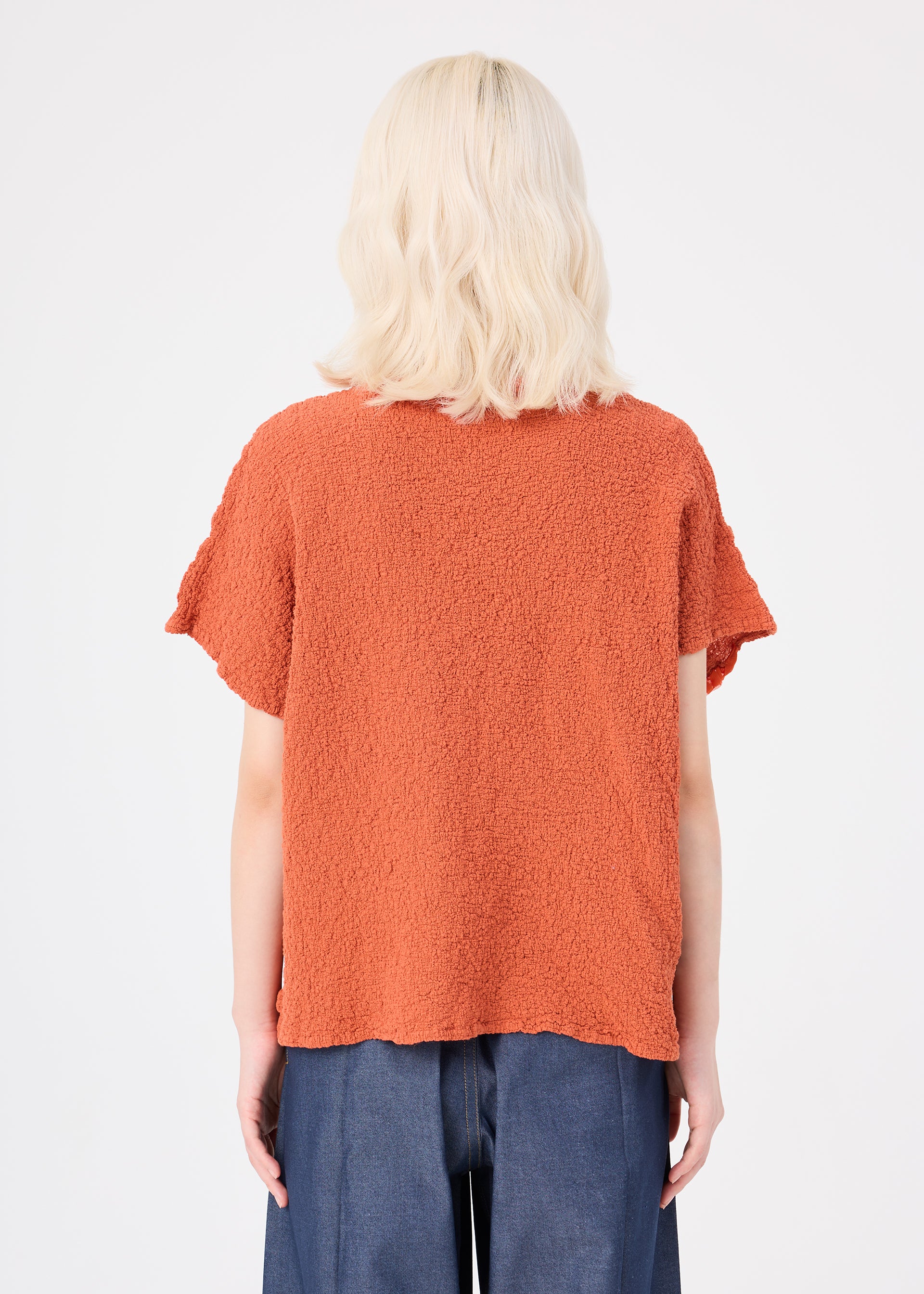 Issey Miyake Leaf Tulle Cauliflower MI64500 top Vermilion bavlna