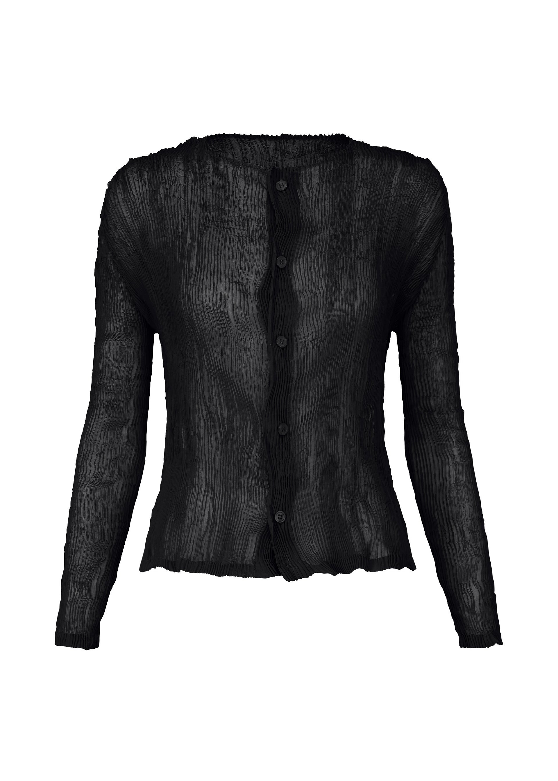Issey Miyake Chiffon Twist BK/WT-68 kardigan černá průsvitný