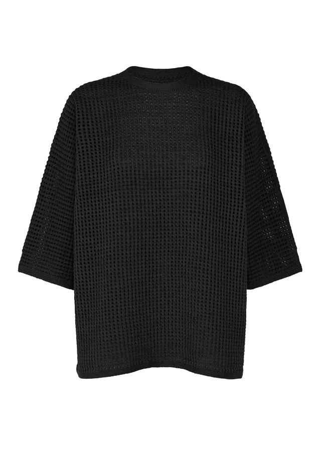 Pleats Please Issey Miyake Dot Knit vlněný svetr černý